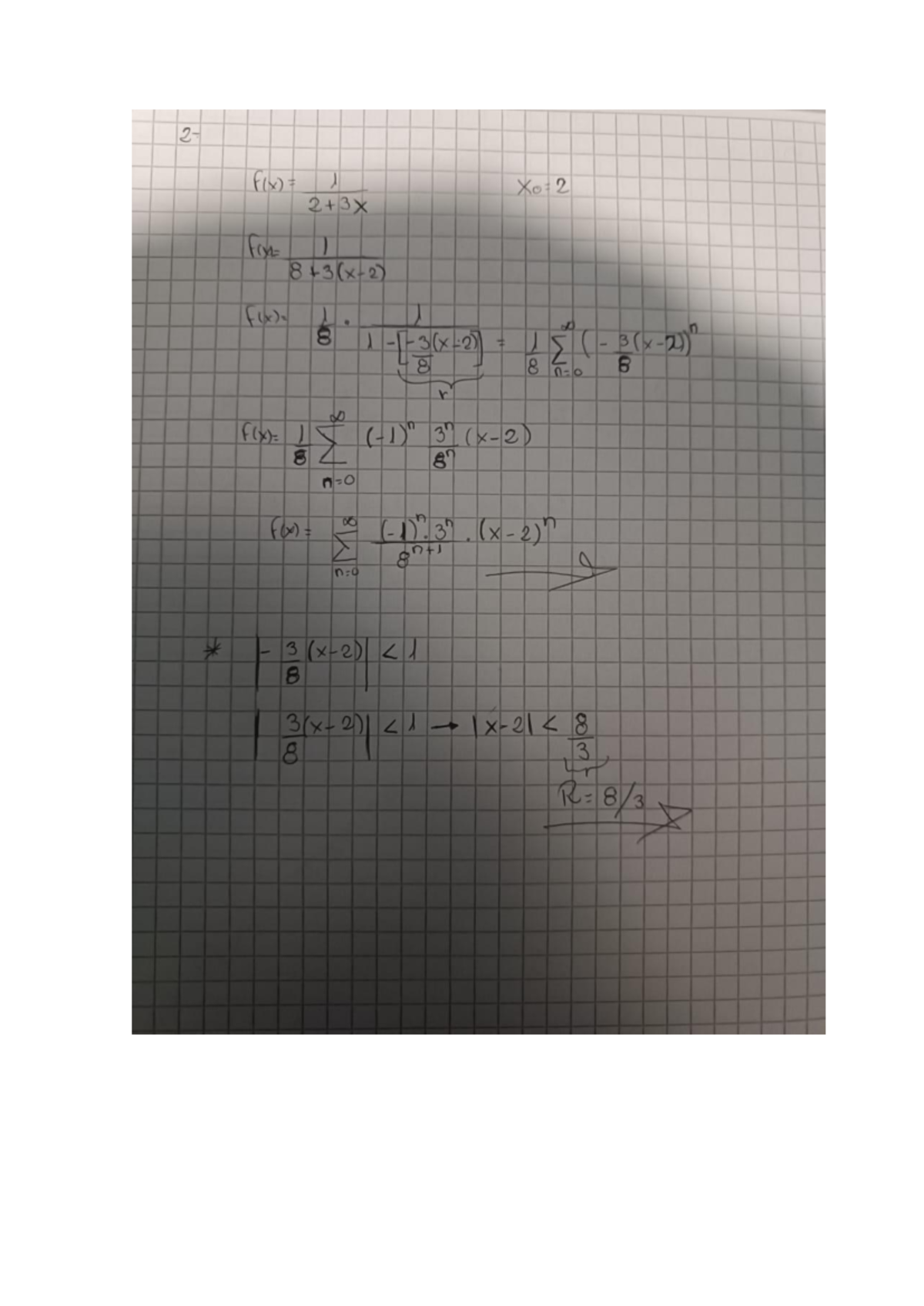 Evaluacion permanente 2 - e FIX)= 1 Xo=2 2+3 x fix ) 8+3 (x-2) Flx ...