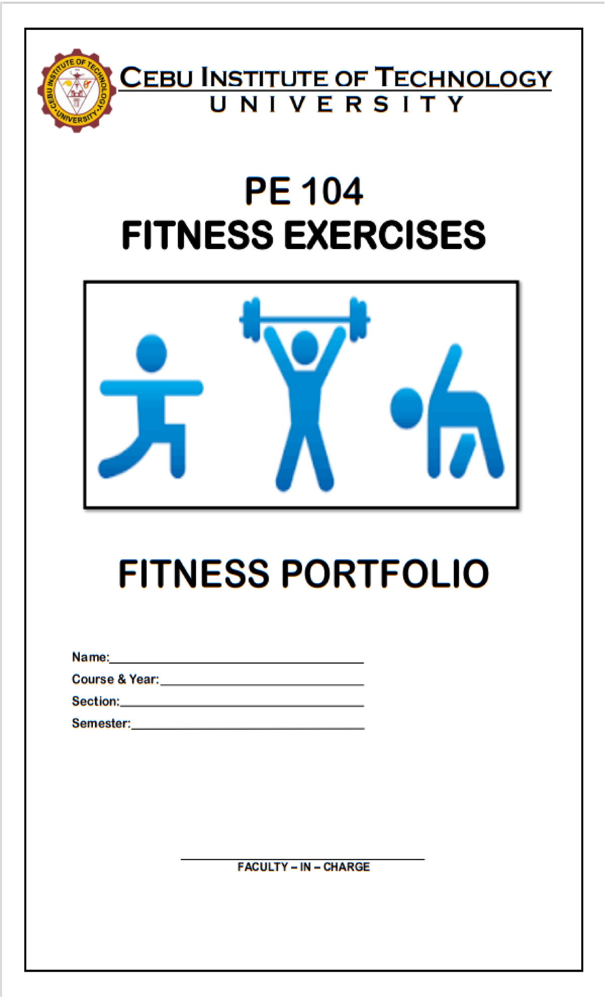 PE104 Student Fitness Portfolio2nd Semester20222023 Gender