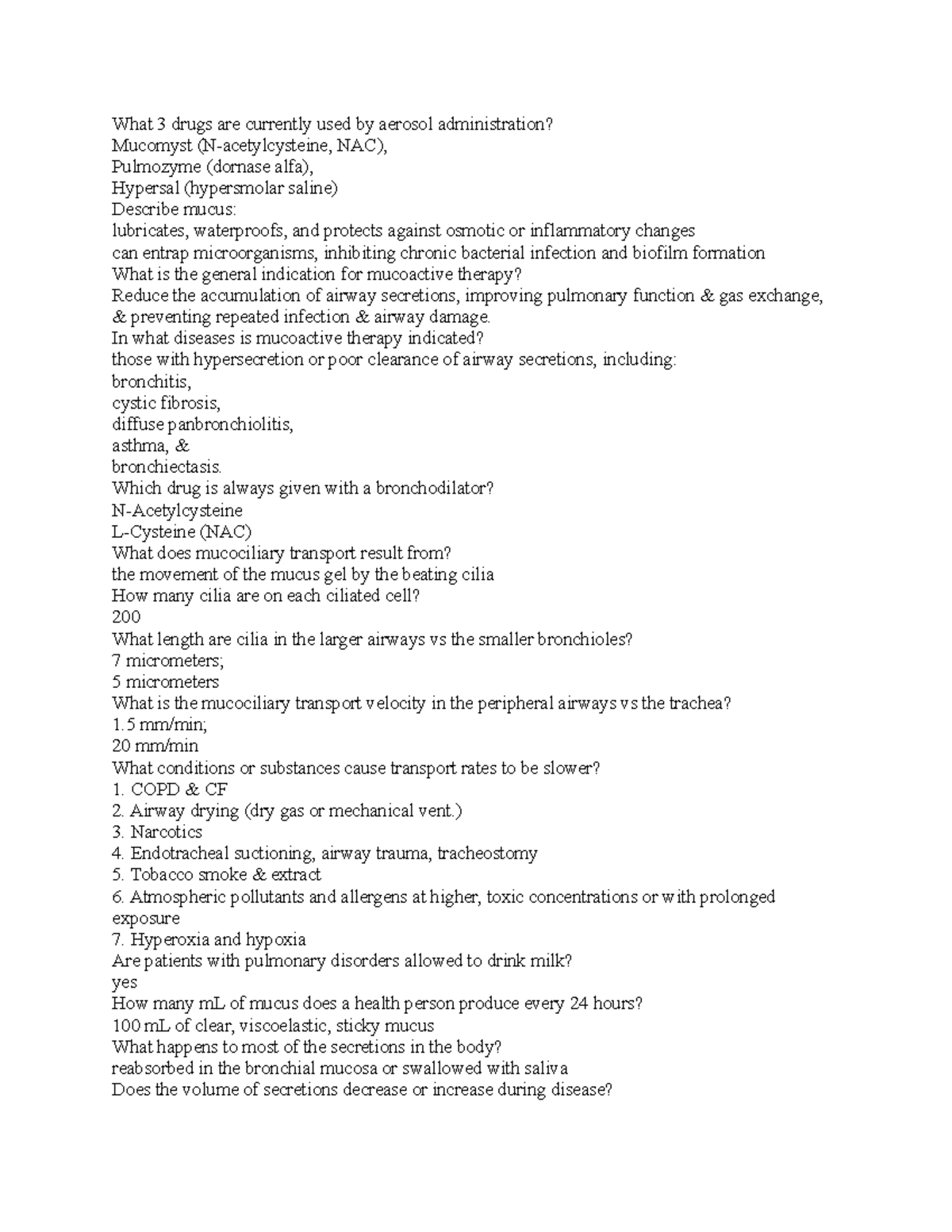 Pharmacology set 5 - What 3 drugs are currently used by aerosol ...