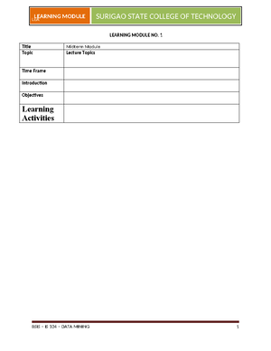 Module 4 Logistic Regression - LEA LEARNING MODULE NO. 4 LEA 4 LOGISTIC ...