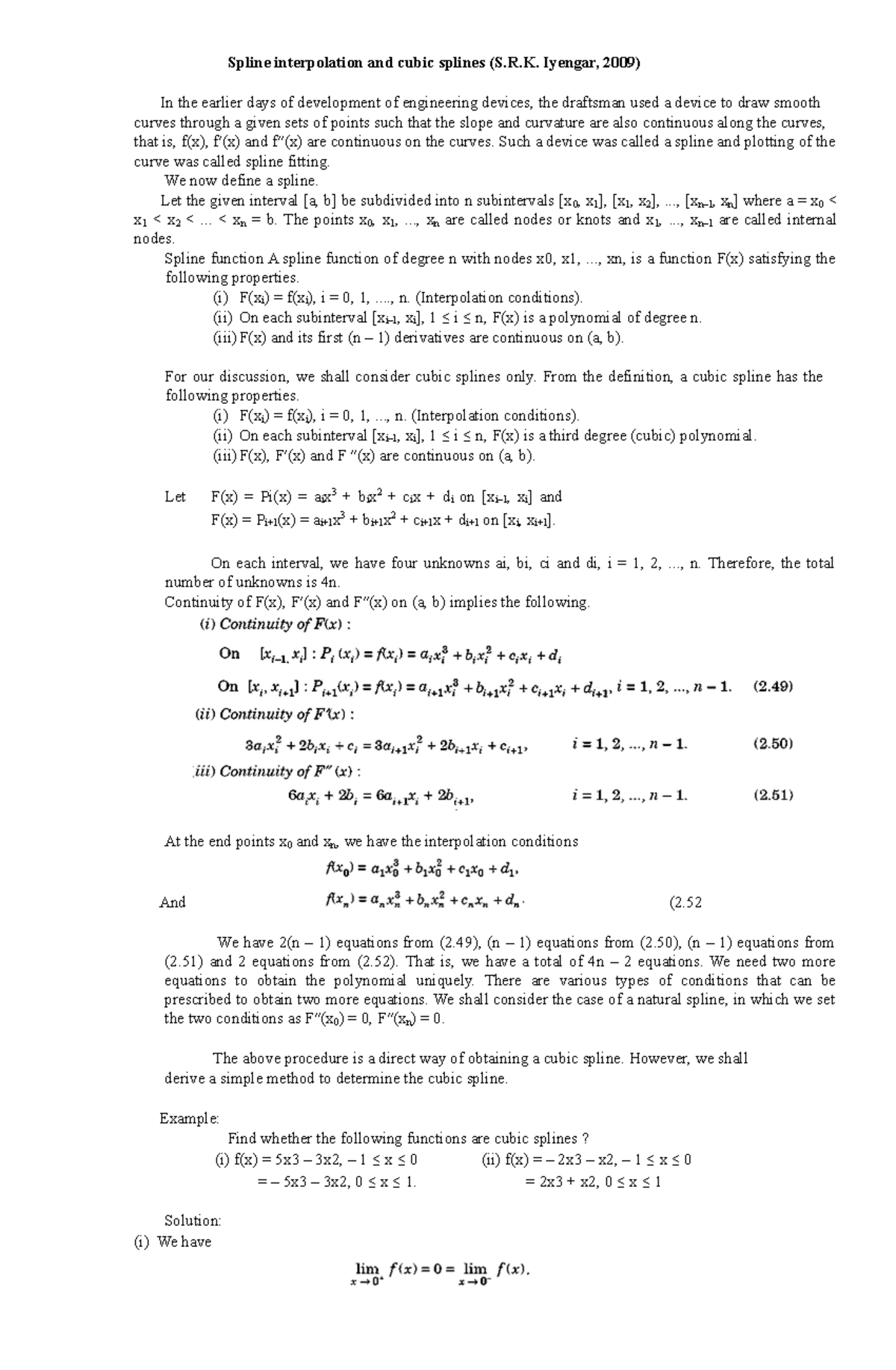 spline-interpolation-and-cubic-splines-s-r-k-iyengar-2009-spline