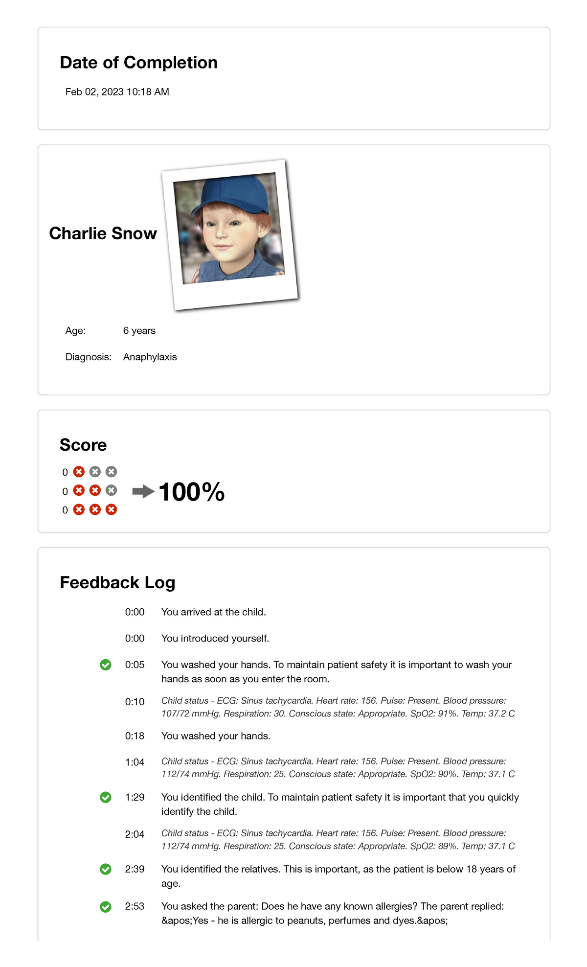 Charlie Snow Vsim Steps Date of Completion Feb 02, 2023 1018 AM