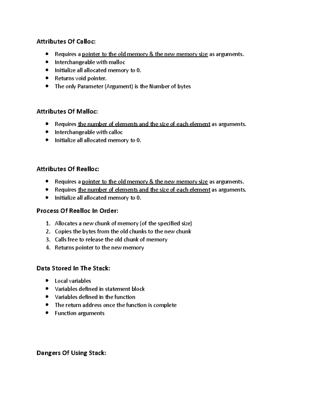 Midterm - Just a basic review sheet of the first five weeks of C. All ...