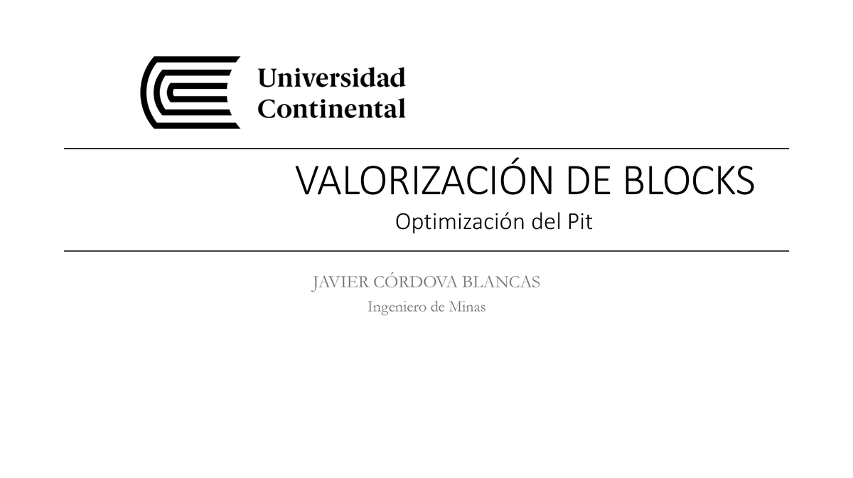 Valorización DE Blocks Proyectos S-5 - VALORIZACI”N DE BLOCKS ...