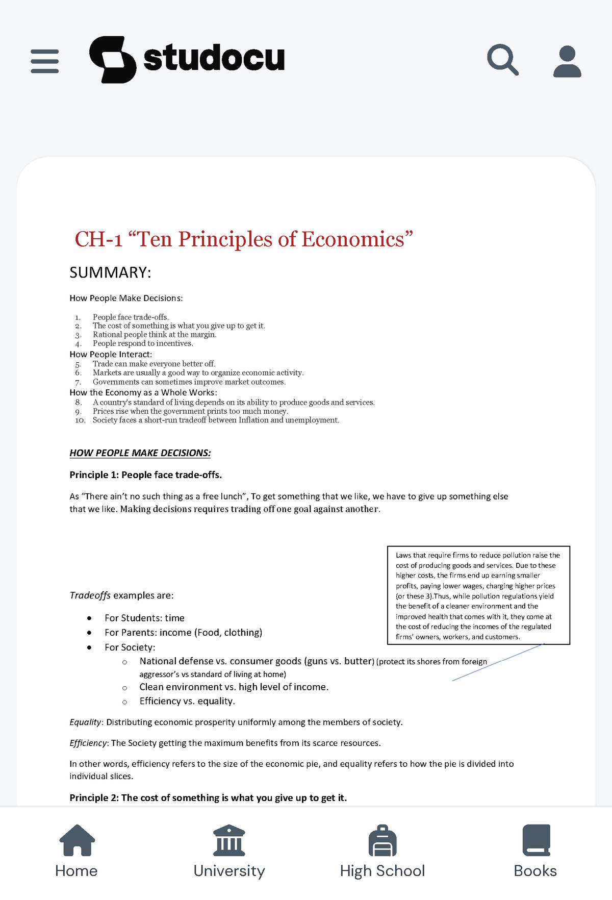 Principles Of Microeconomics Ch 1 (Ten Principles Of Economics), Ch 2 ...