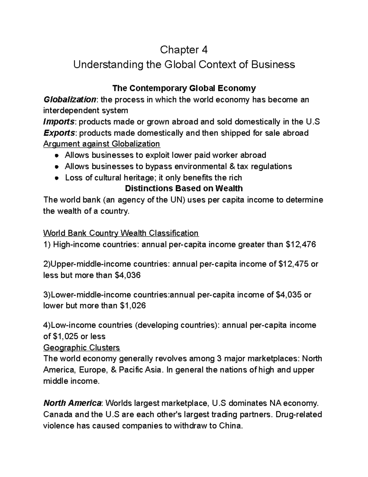 Business Final Review - Chapter 4 Understanding The Global Context Of ...