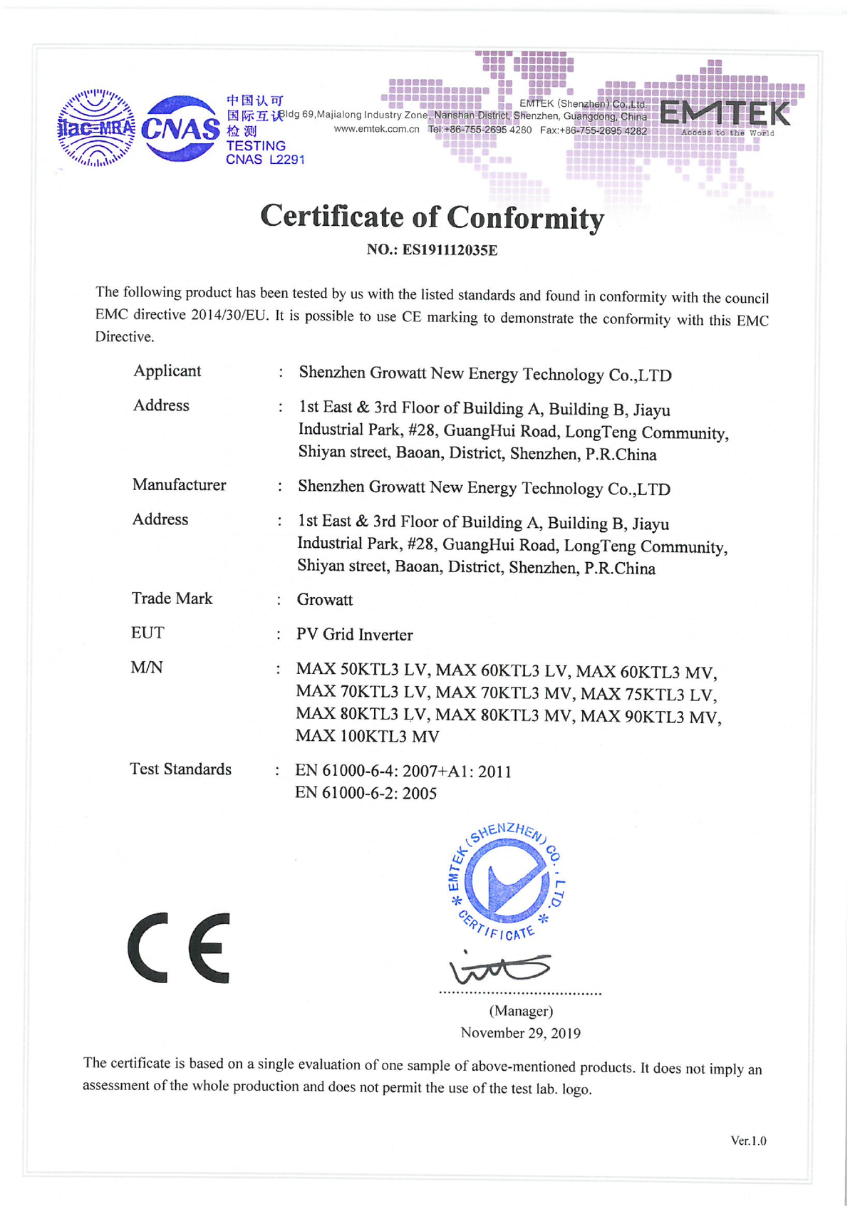 Certificado Inversor Growatt Kw Engenharia El Trica Ufms Studocu