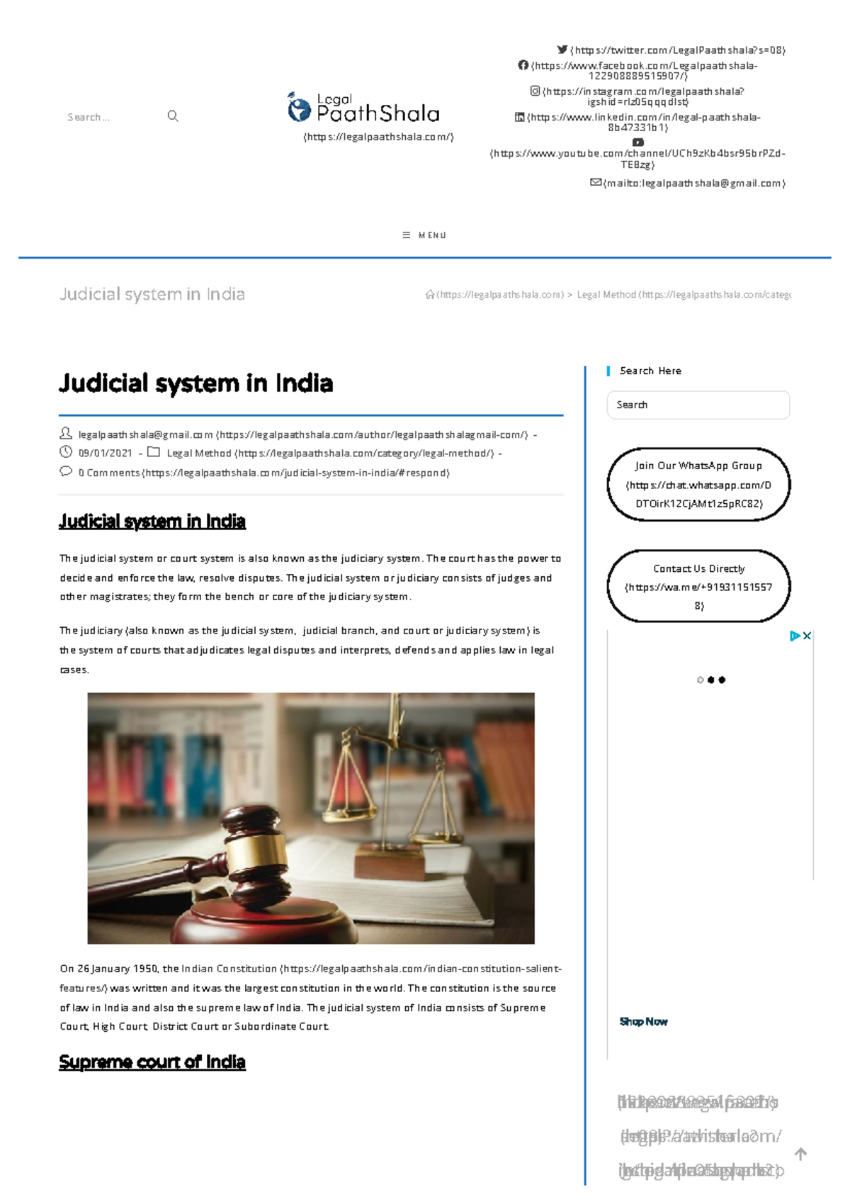 judicial system in india research paper