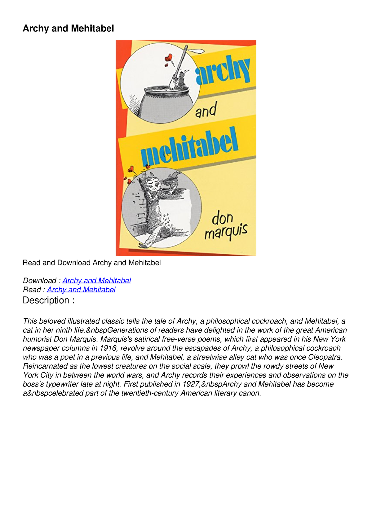 pdf-kindle-download-archy-and-mehitabel-epub-archy-and-mehitabel-read