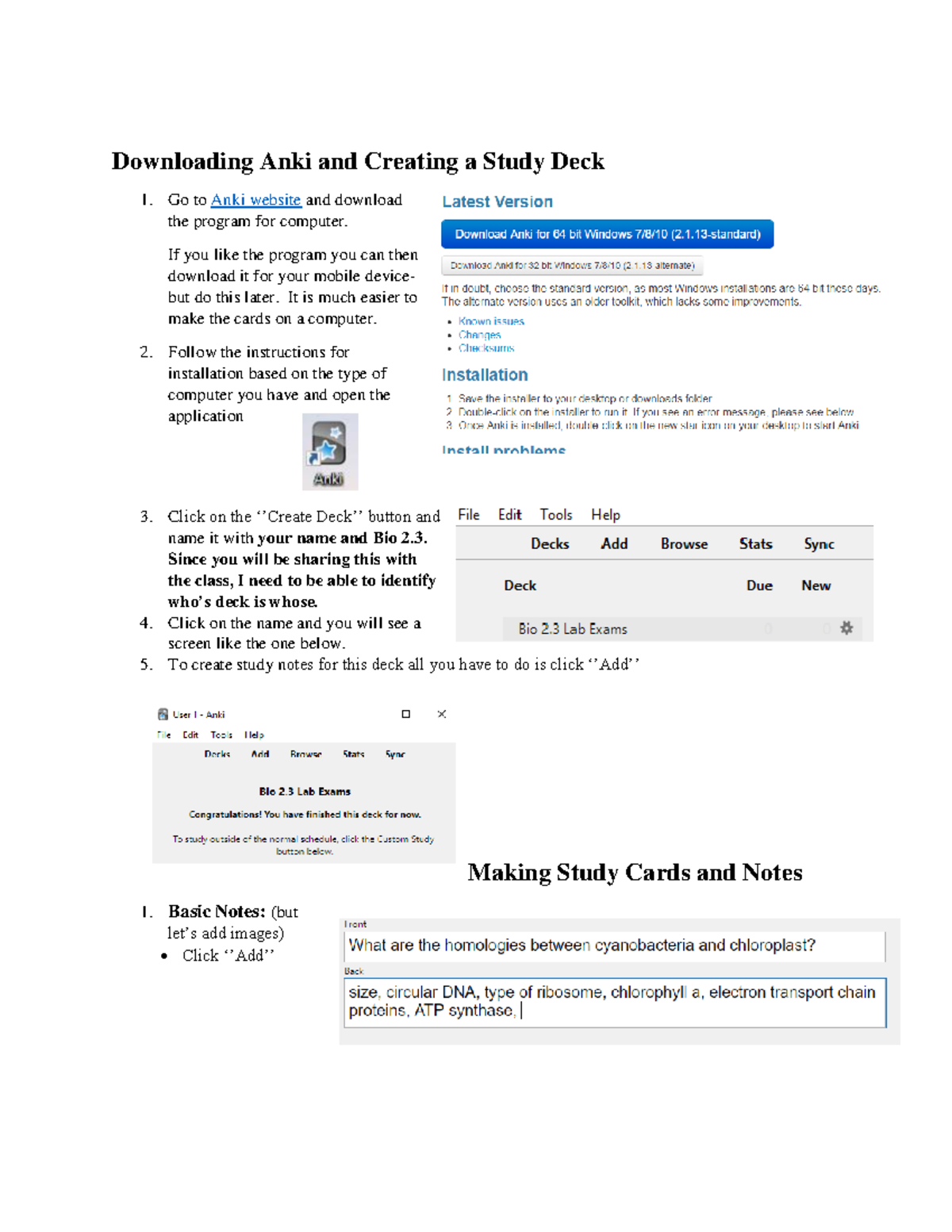 Downloading Anki and Creating a Study Deck - If you like the program ...