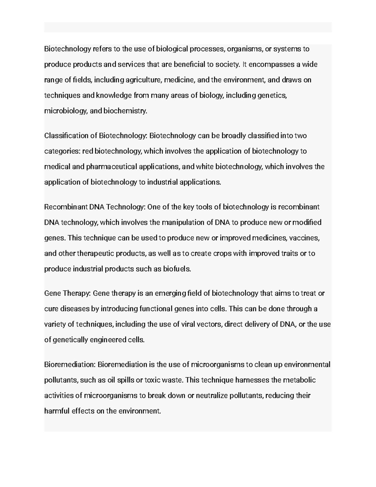 biotechnology essay topics