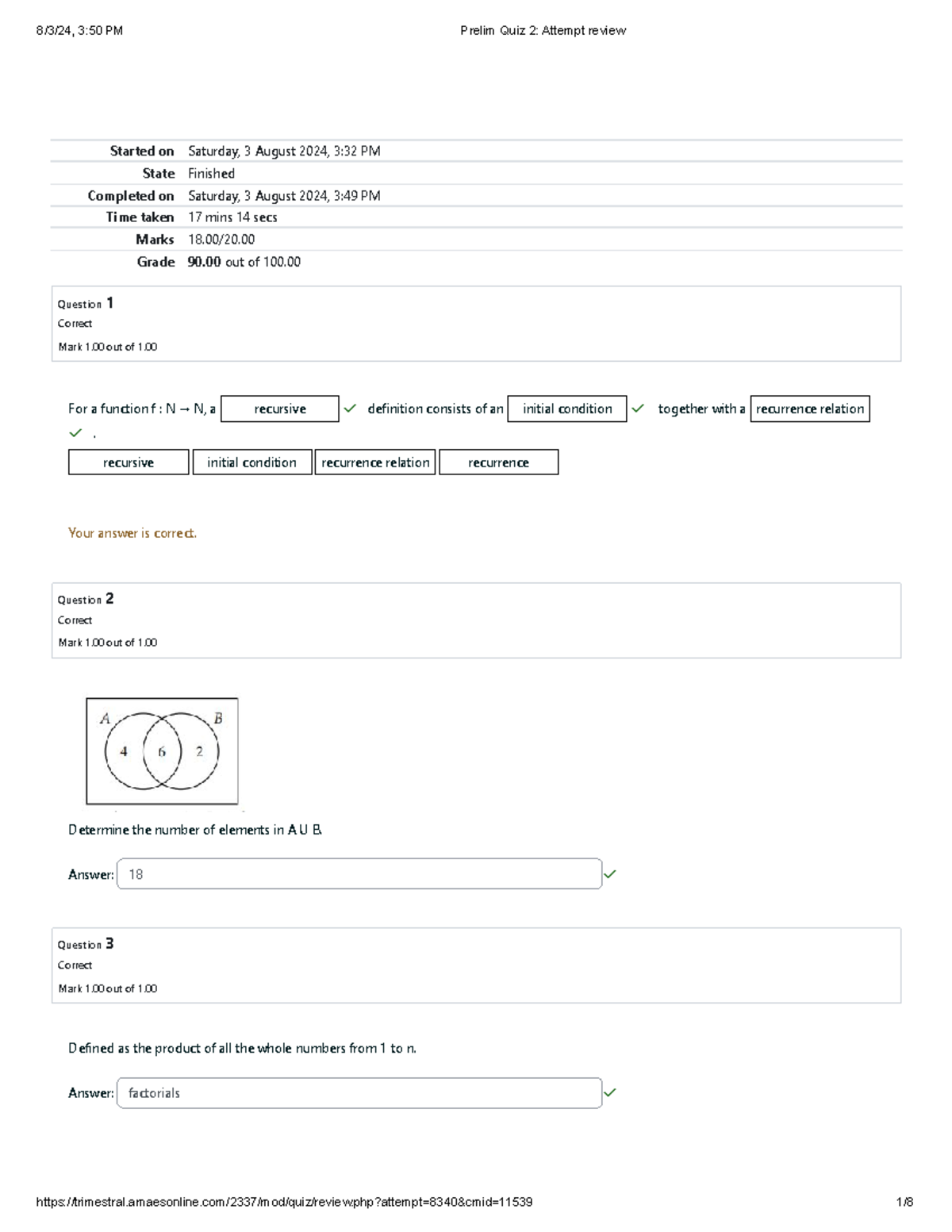 Prelim Quiz 2 Attempt review - Started on Saturday, 3 August 2024, 3:32 ...