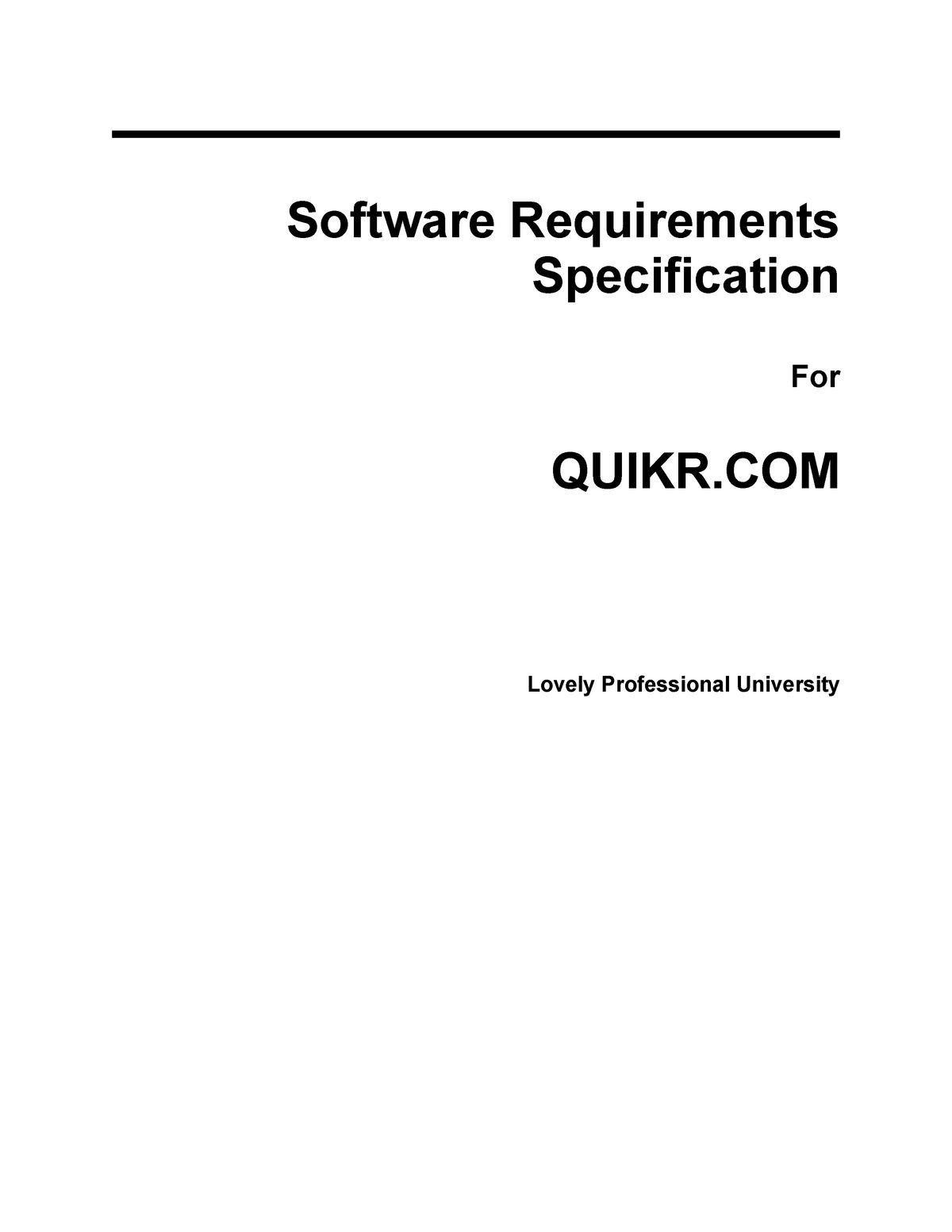 Quikr Software Requirement Specification Srs Studocu