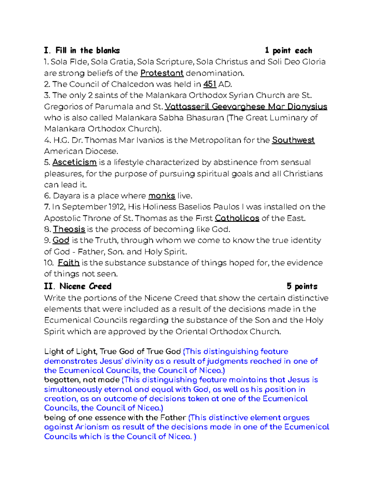 Sunday School Test - test answrs - ENGL 453 - Studocu