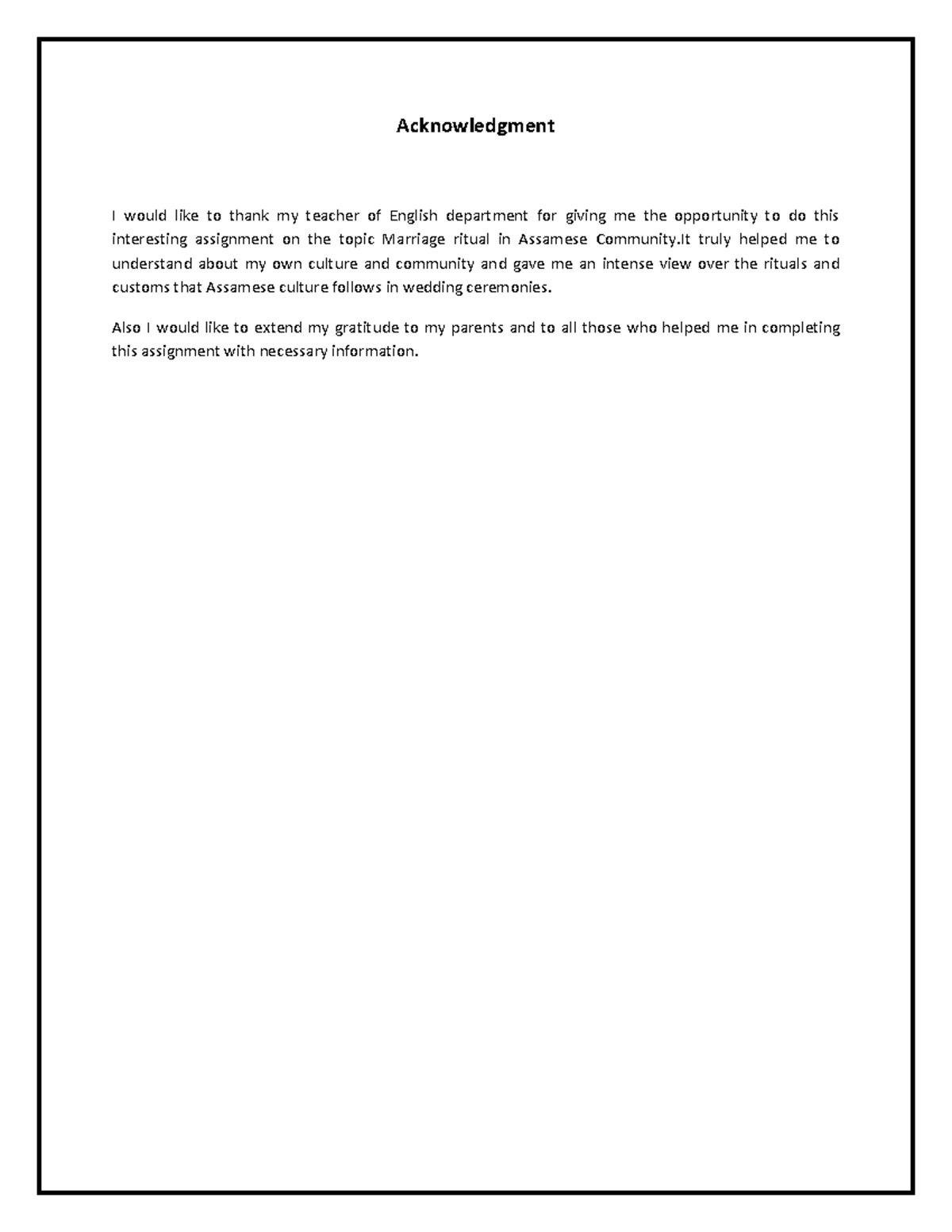 Acknowledgmen 1 - sfdsg - Acknowledgment I would like to thank my ...