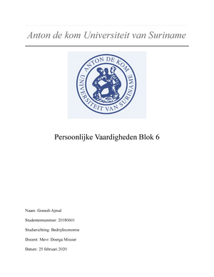 Studiehandleiding SLB-PV 5 2020-2021 - Anton De Kom Universiteit Van ...