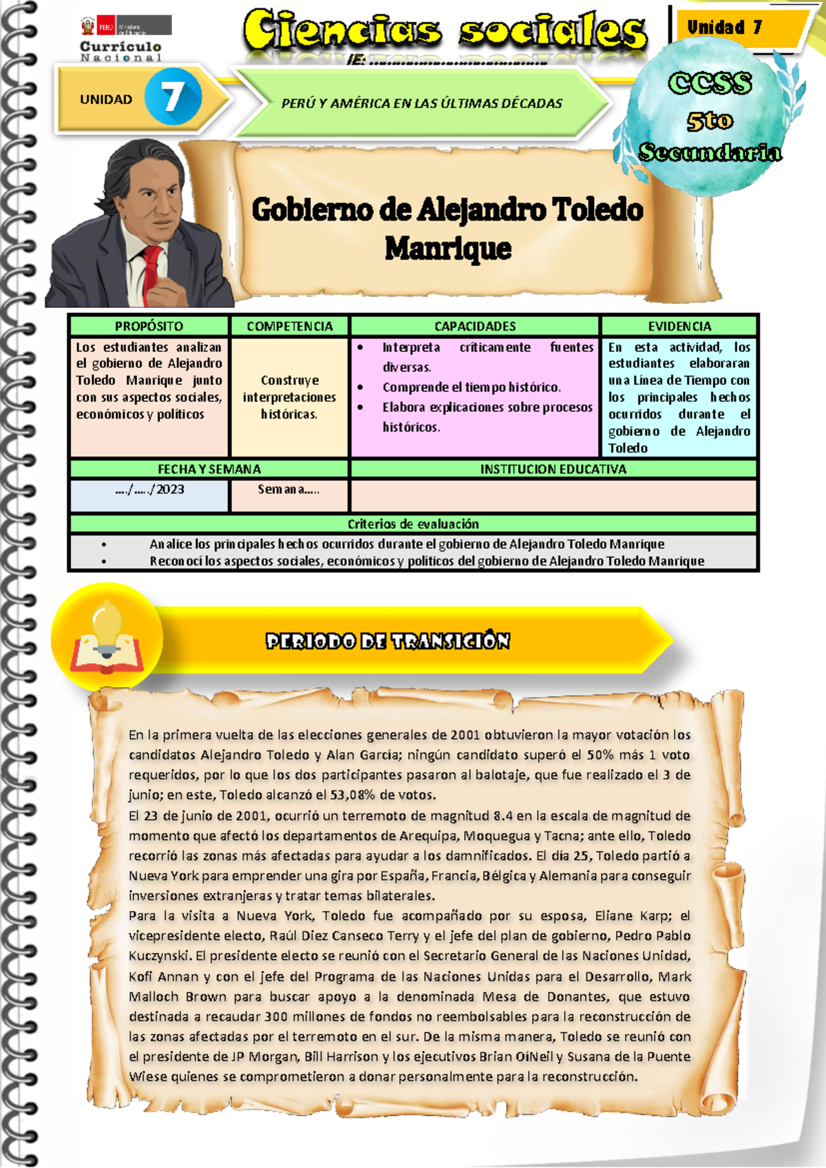 Ficha DE Actividad CCSS 5TO- Semana 2 - IE ...