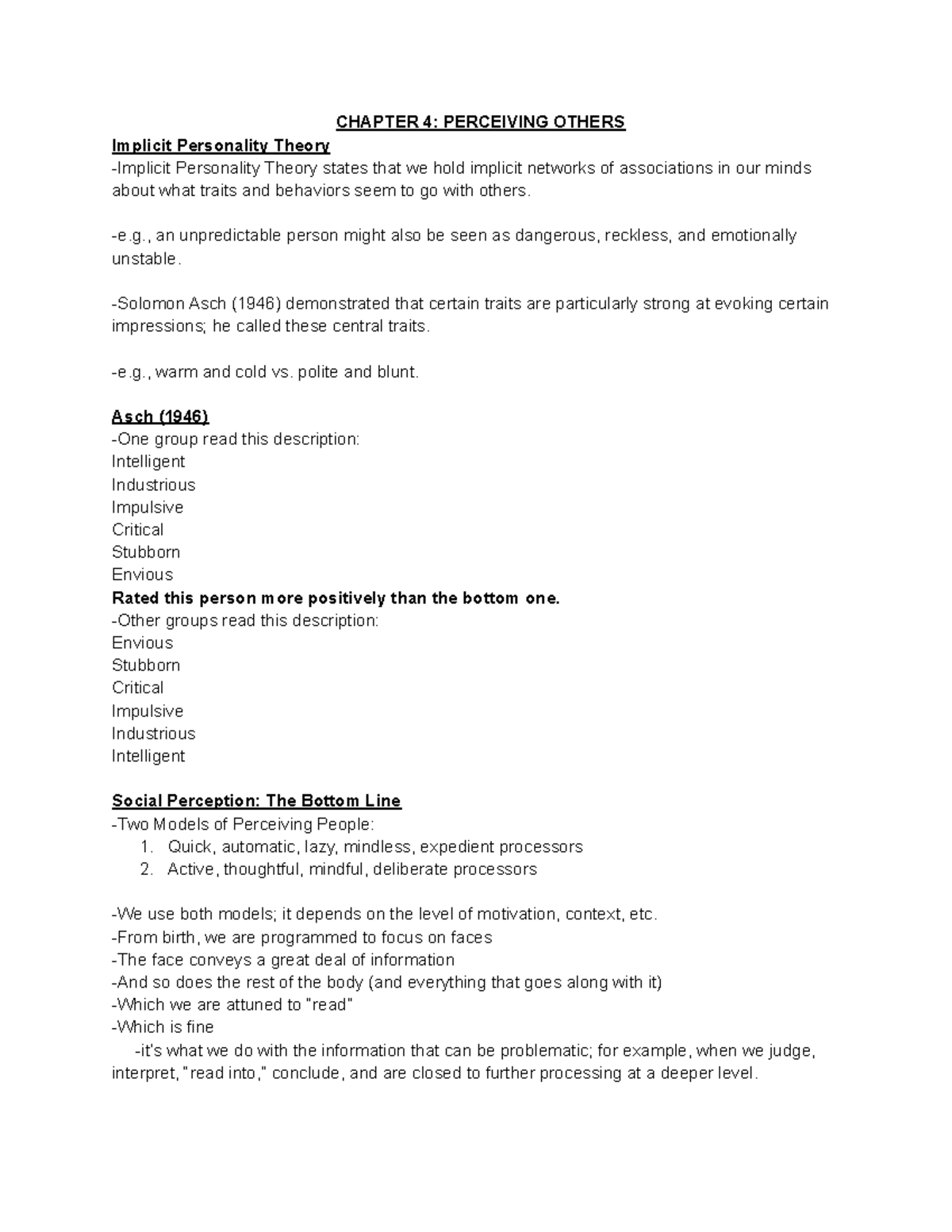 PSY 124 Chapter 4 Notes - PSY 124 - Toronto Met - Studocu