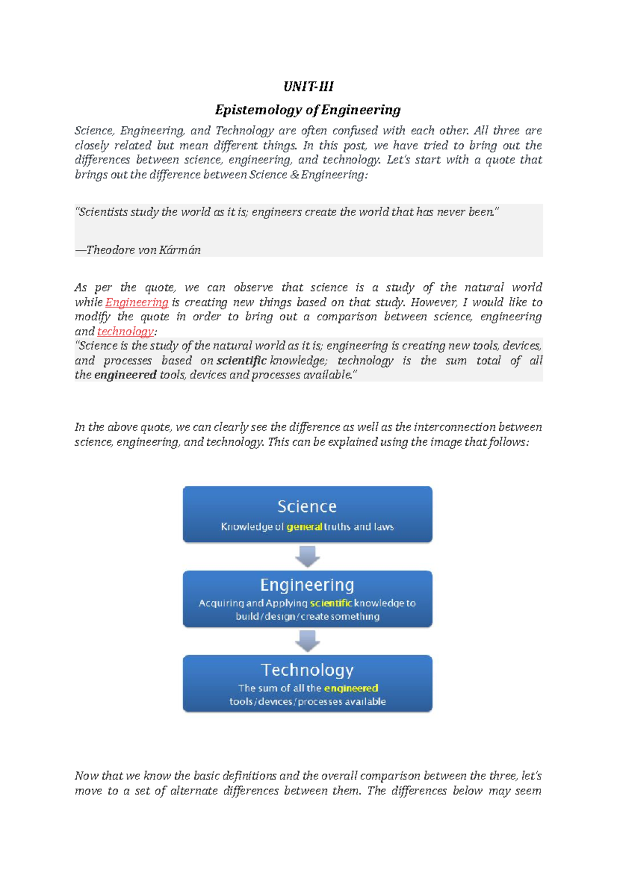 UNIT-III - Unit 2 - UNIT-III Epistemology of Engineering Science ...