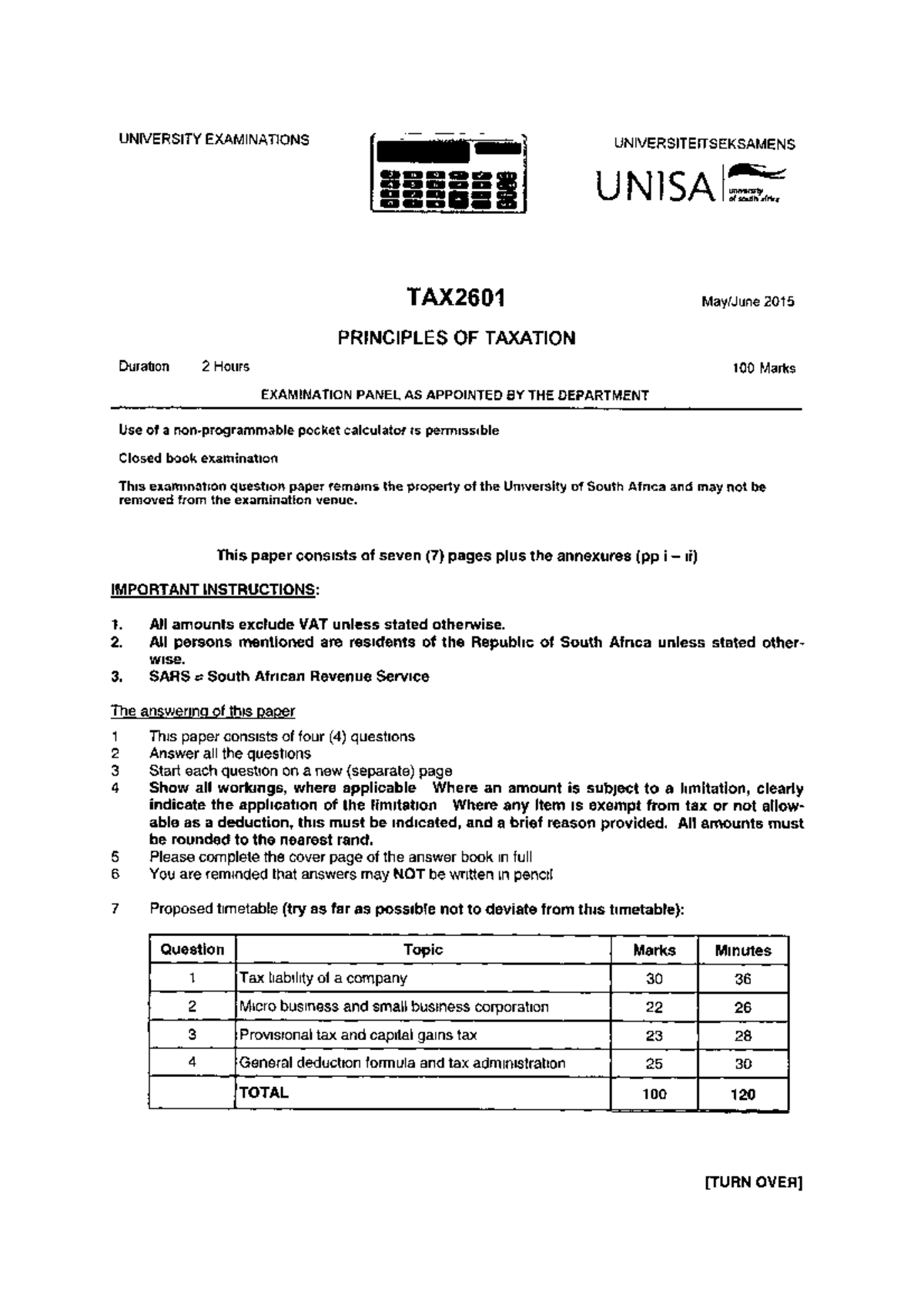 Tax2601 May June 2015 Exam Tax2601 Studocu Tax2601 May June 2015 Exam Tax2601 Studocu