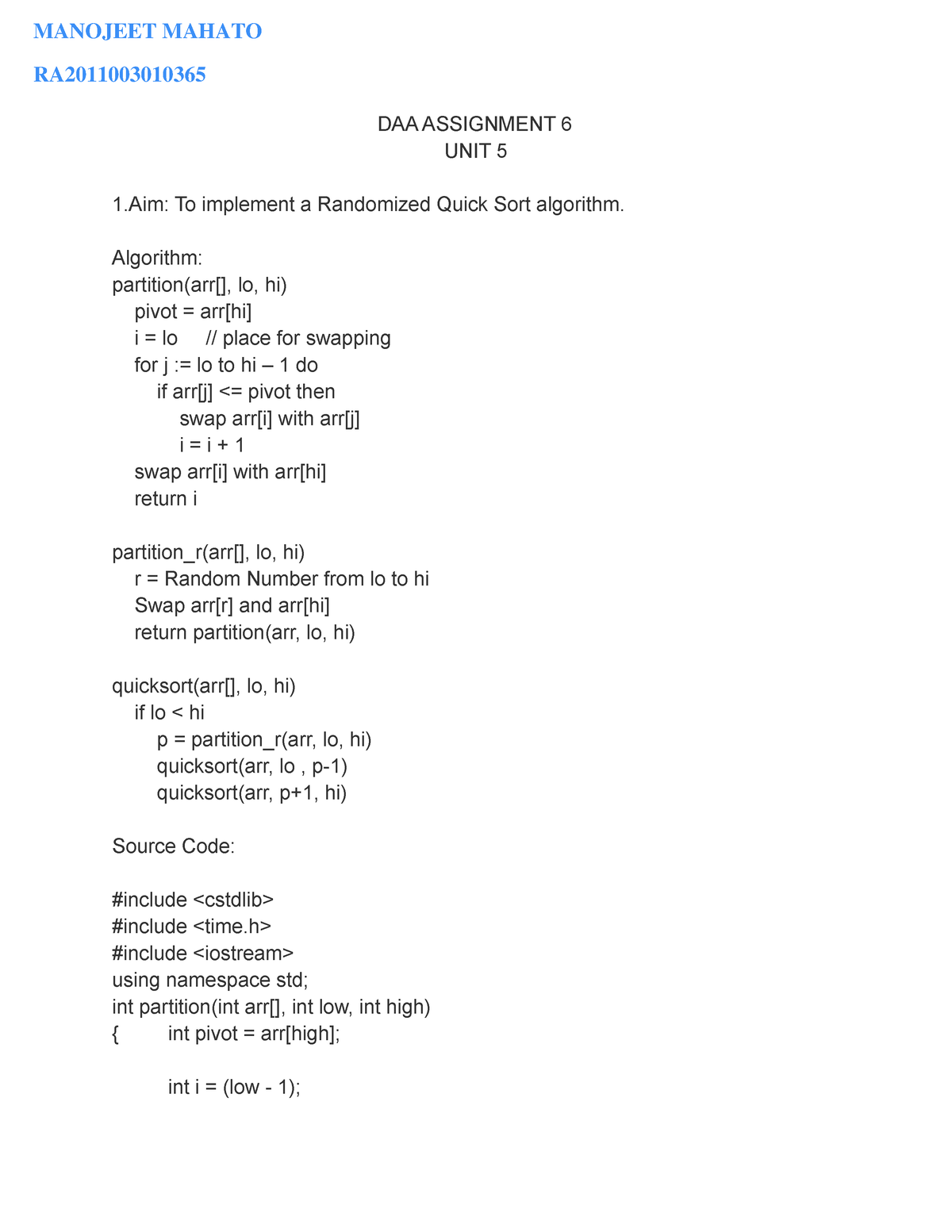 assignment problem algorithm in daa