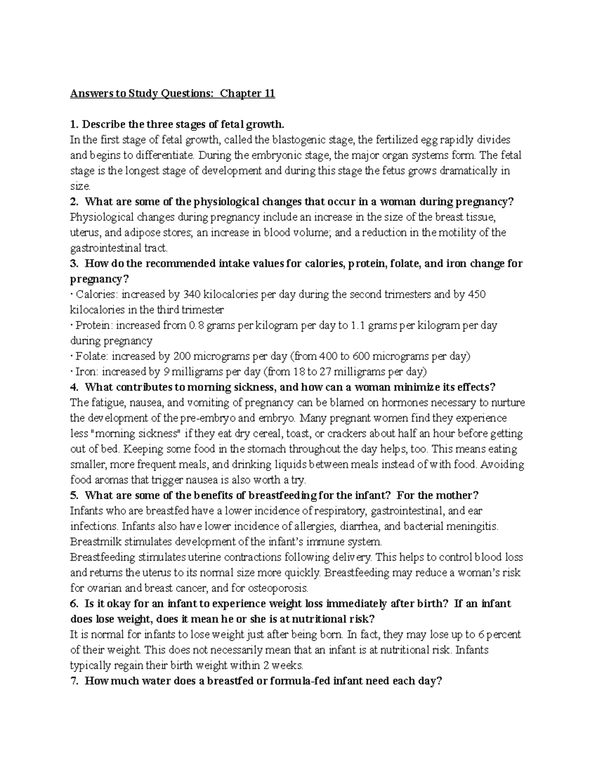 KEY Study Questions. C 11 - Answers to Study Questions: Chapter 11 1 ...