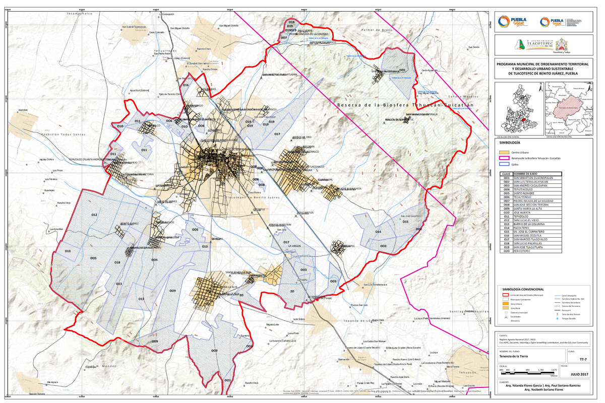 7.- Tenencia de la Tierra - JULIO 2017 TT- 7 SIMBOLOGÍA 890 445 0 890 ...