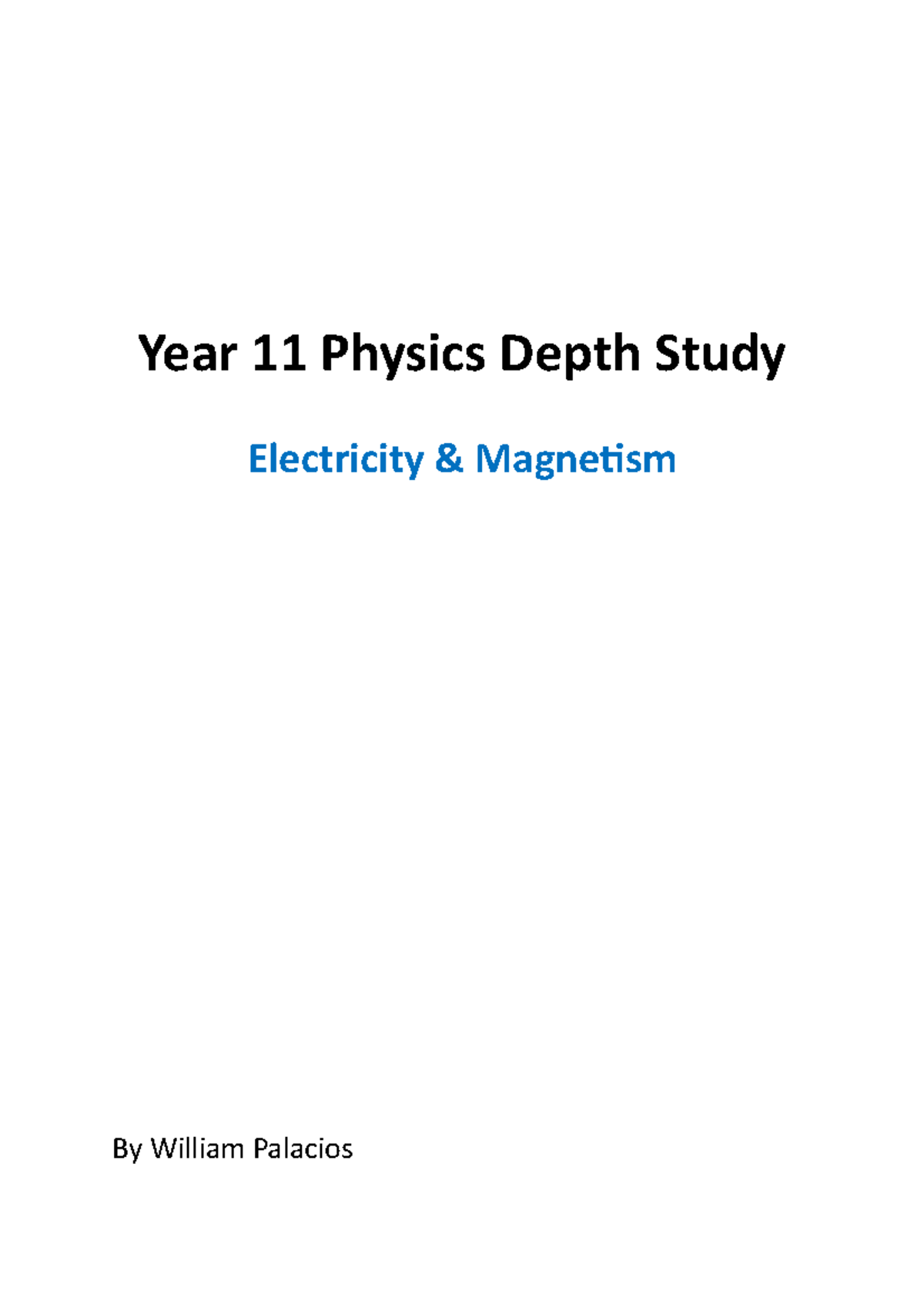 Year 11 Physics Depth Study - Year 11 Physics Depth Study Electricity ...