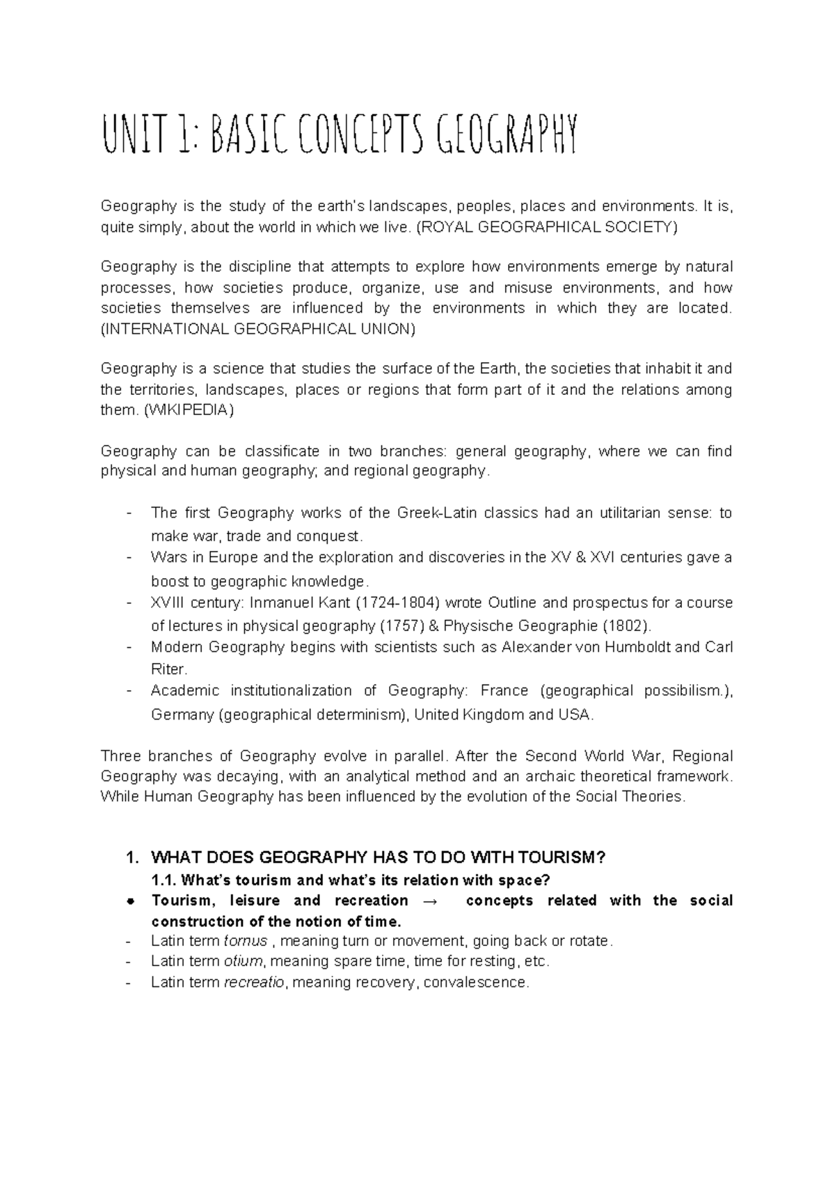 UNIT 1 Basic Concepts Geography PDF UNIT 1 BASIC CONCEPTS GEOGRAPHY Geography is the study of