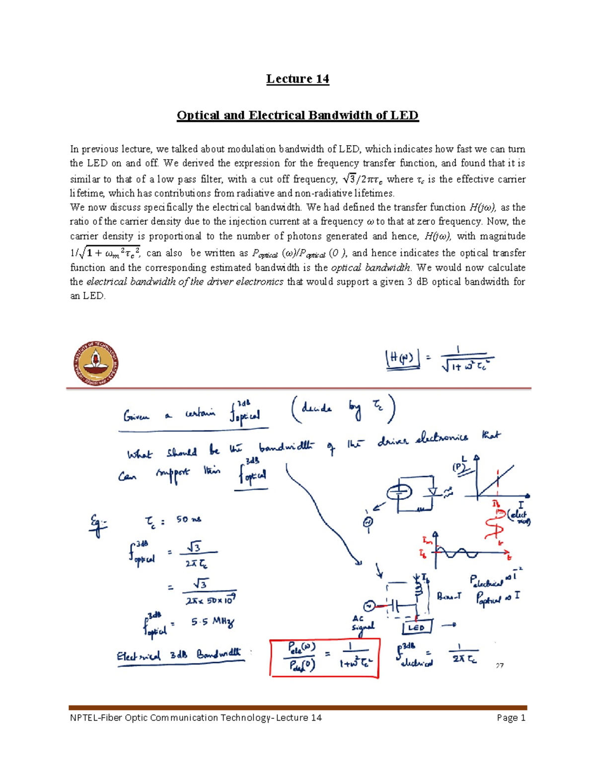 Lec15 Notes NPTELFiber Optic Communication Technology Lecture 1 4