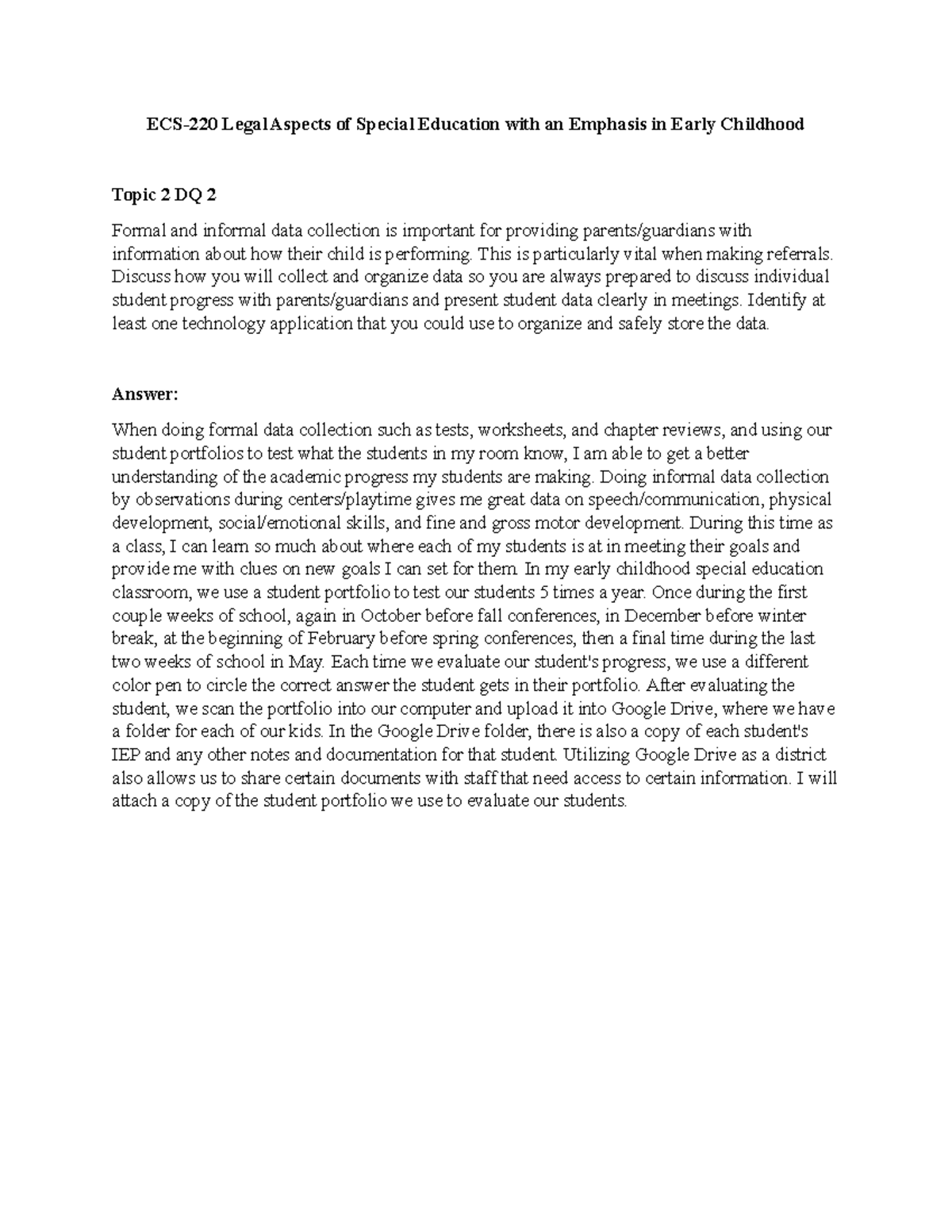 Topic 2 DQ 2 - Week 2 discussion 2 question and Answer. - ECS-220 Legal ...