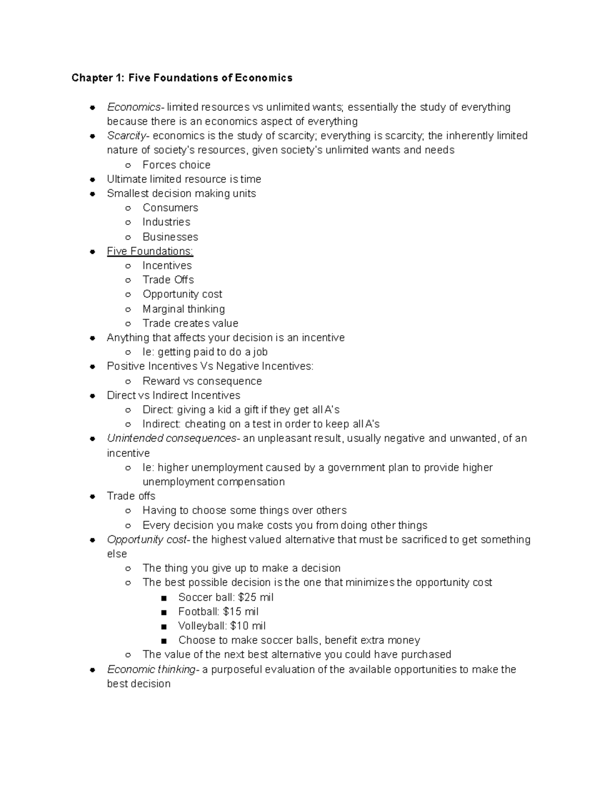 Econ Chapter 1 Five Foundations Of Economics - Chapter 1: Five ...