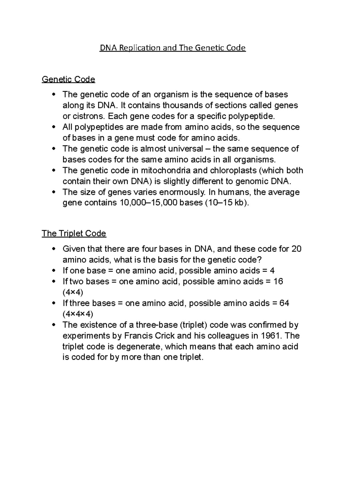 DNA Replication and The Genetic Code 3 - DNA Replication and The ...