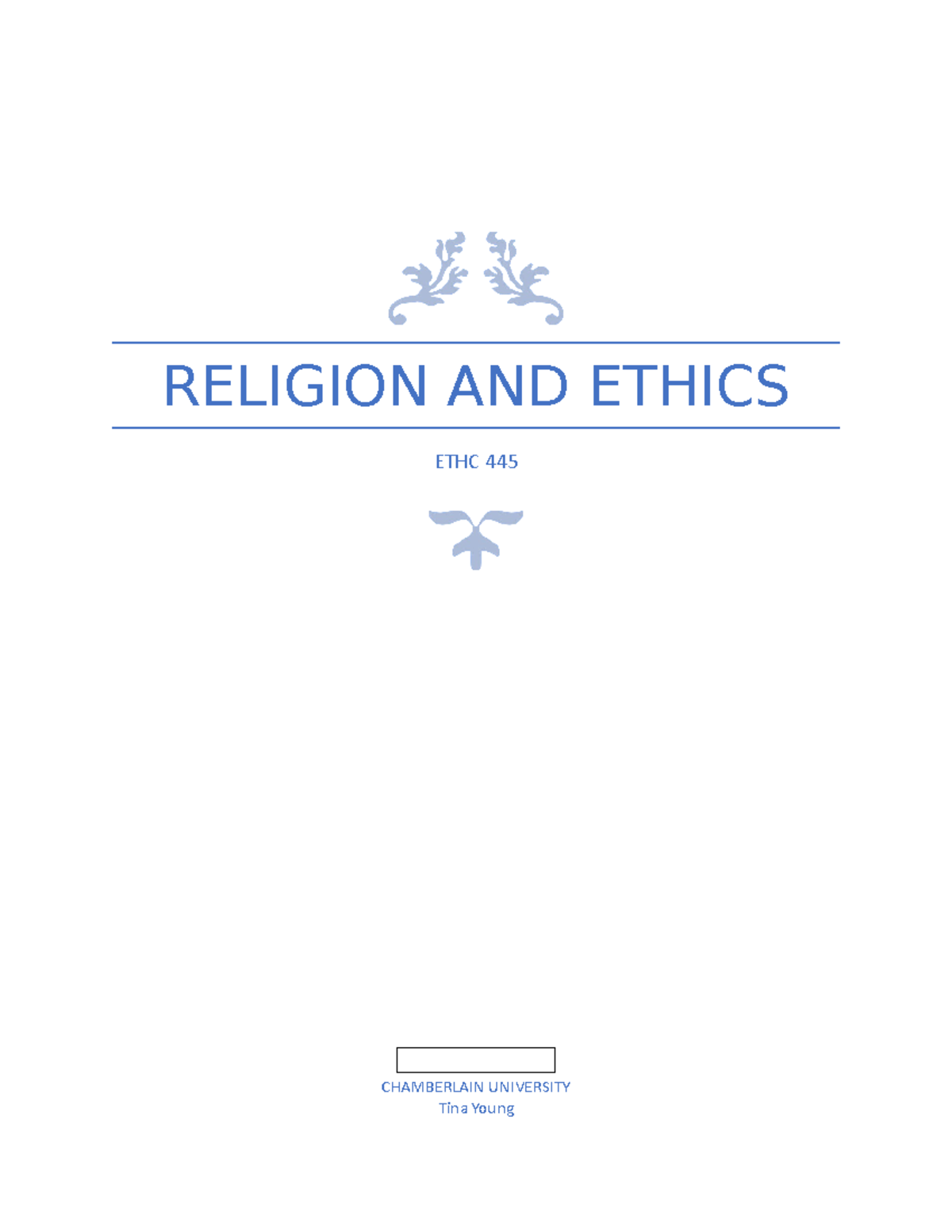 week 2 assignment religion and ethics