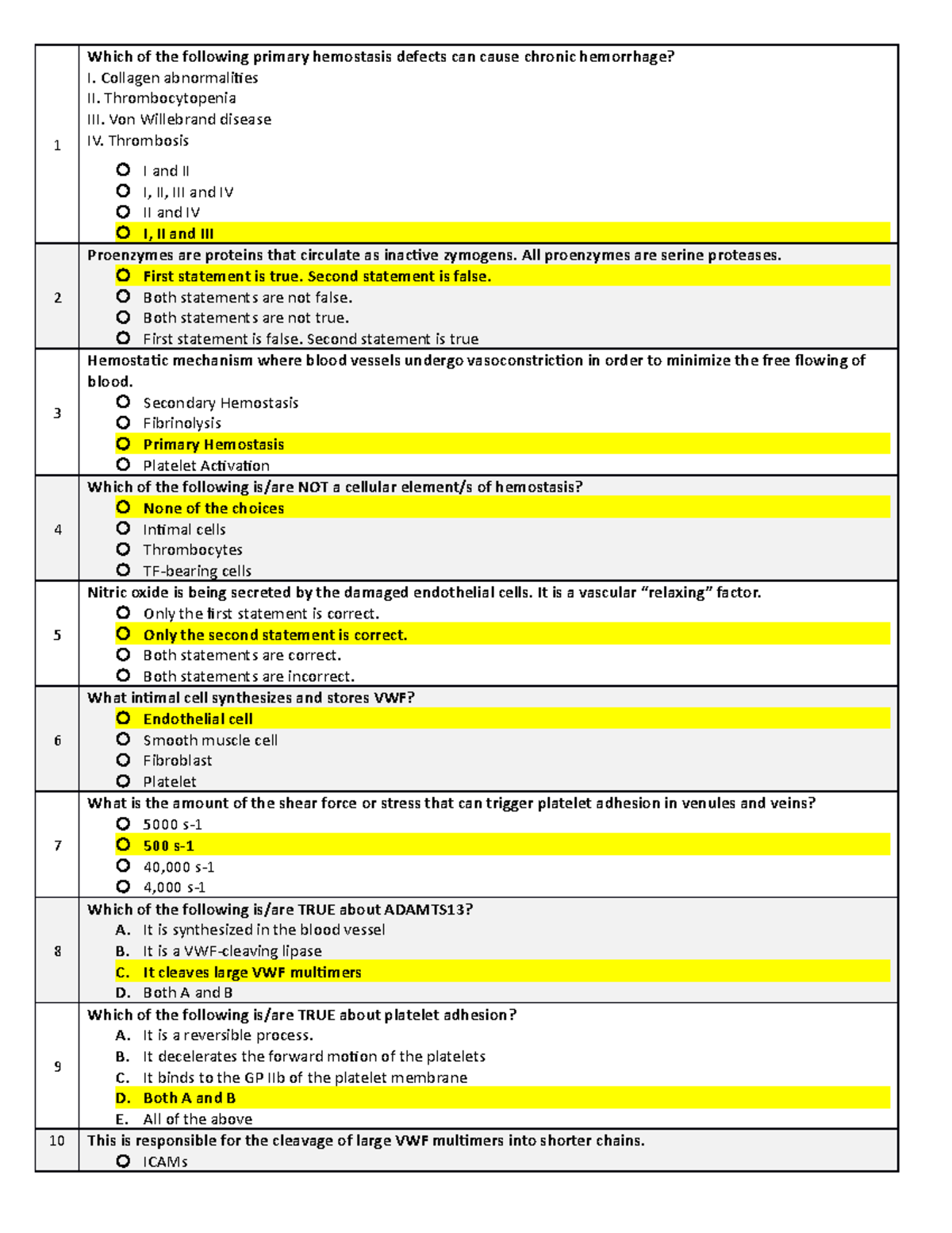 Hematology 2 Lecture - Medical Technology - StuDocu