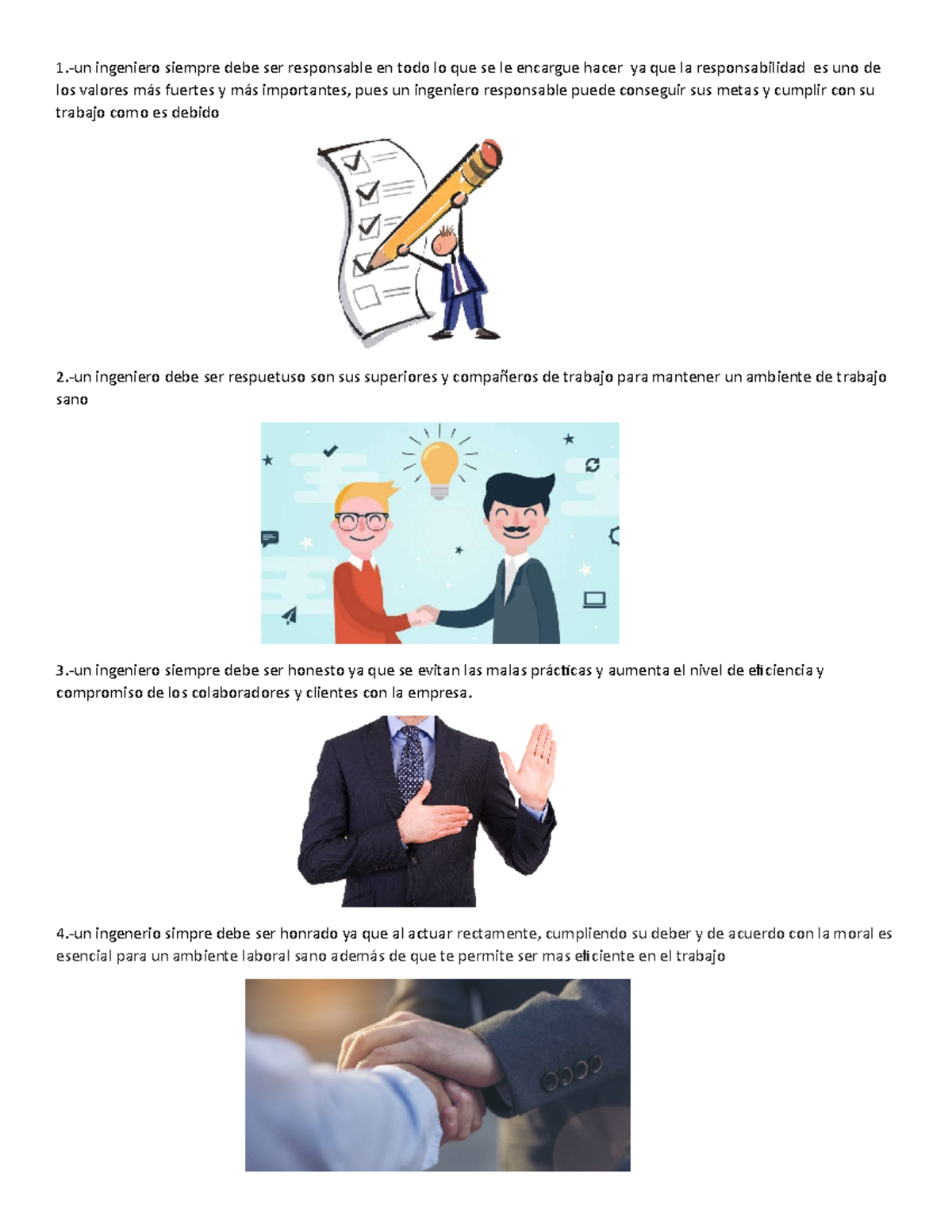 Codigo de etica - 1.-un ingeniero siempre debe ser responsable en todo ...