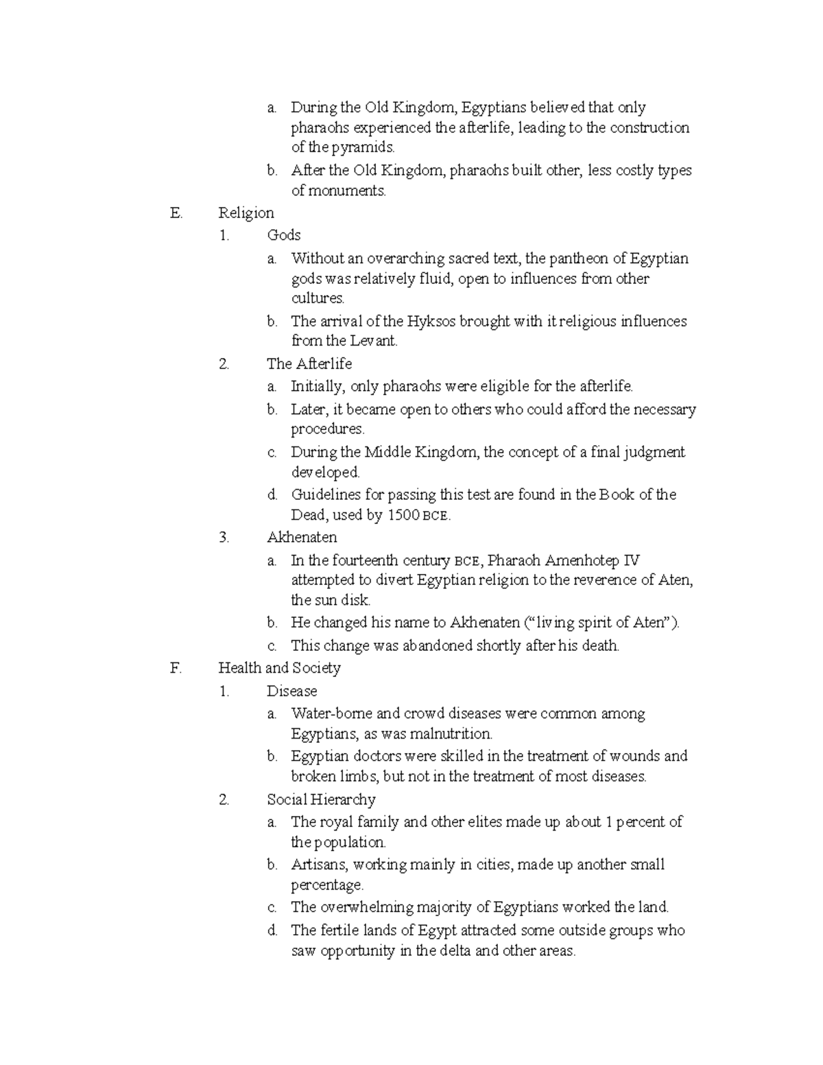 Ch05-outline 3 - Lecture Notes - A. During The Old Kingdom, Egyptians 