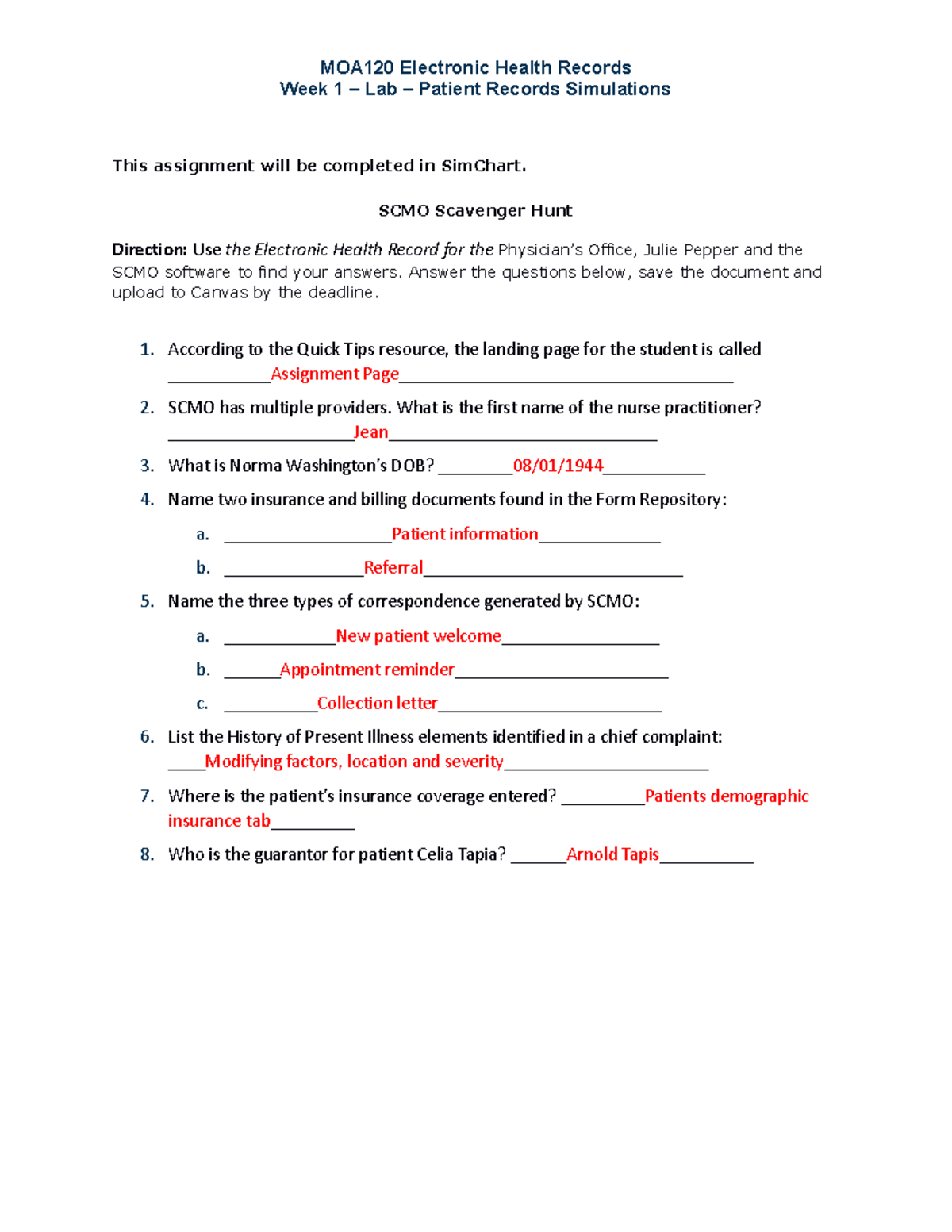 MOA120 Electronic Health Record - MOA120 Electronic Health Records Week ...