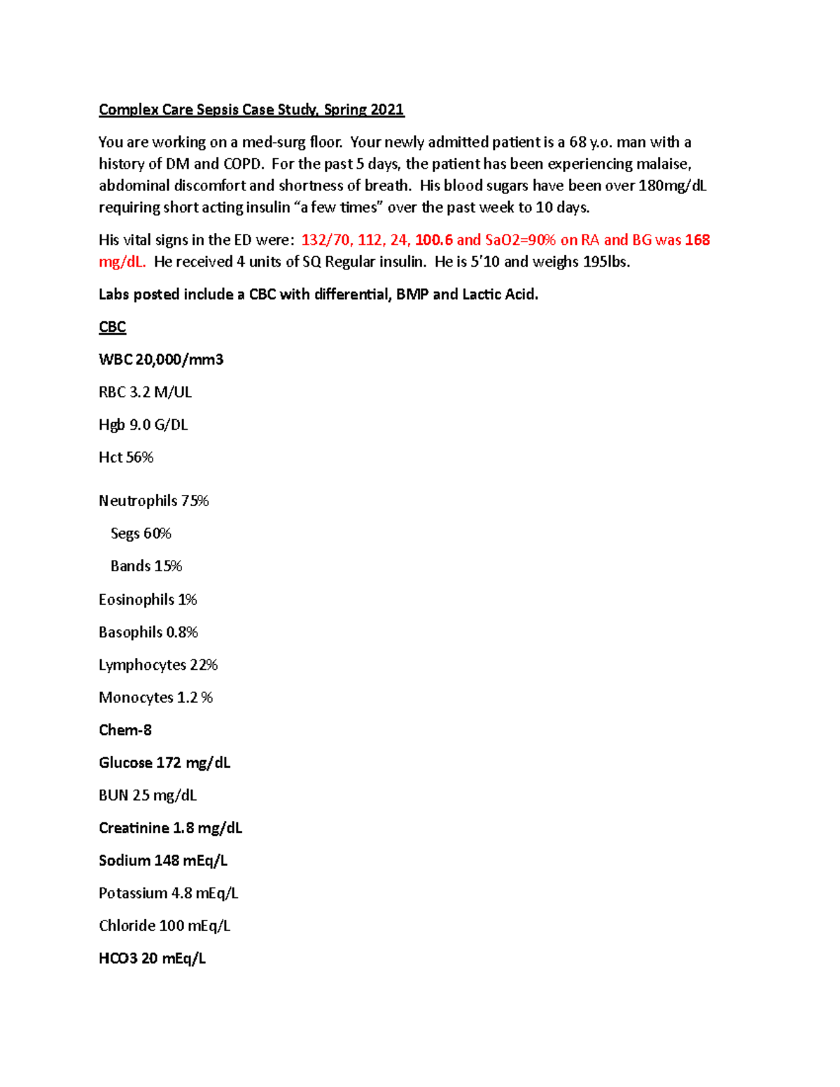 sepsis patient case study