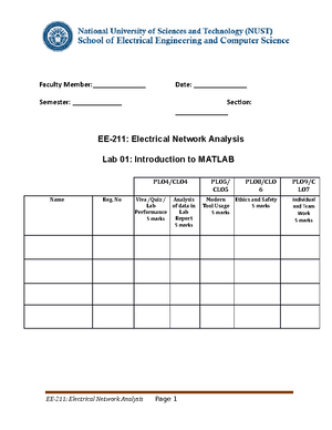 ENA LAB 02 - electrical network analysis lab reports - Faculty Member ...