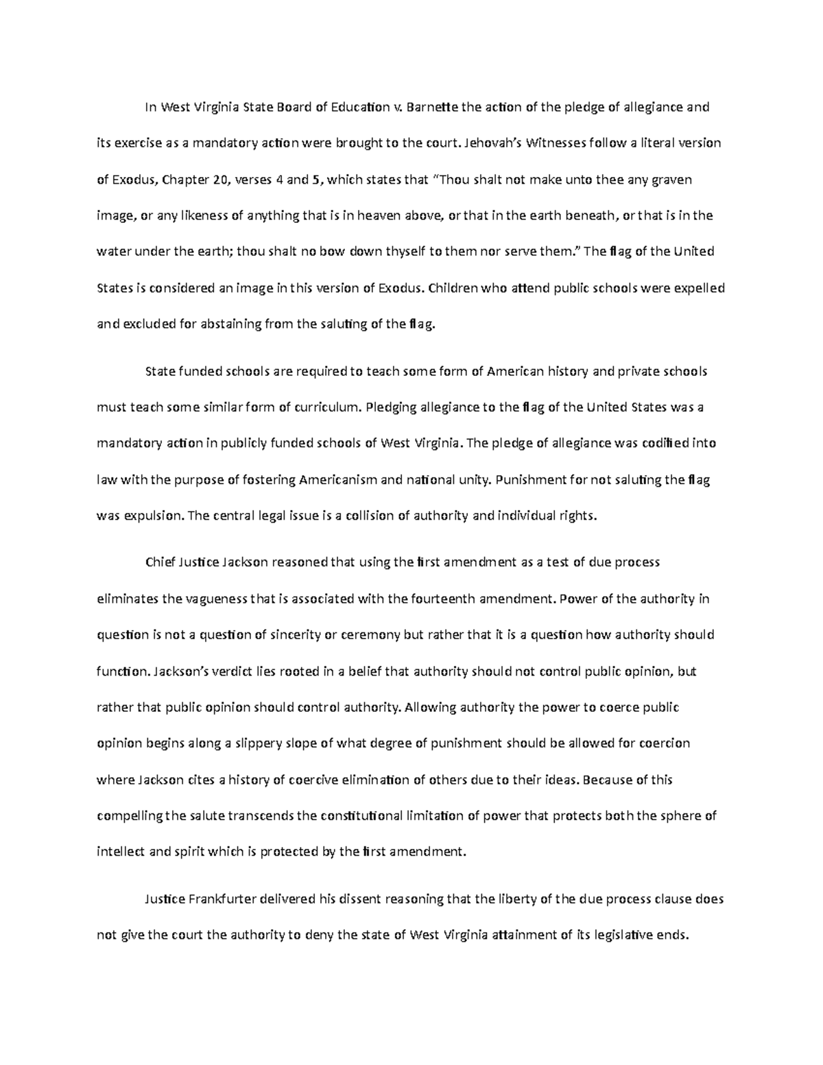 WV Bd v Grade B+ In West Virginia State Board of