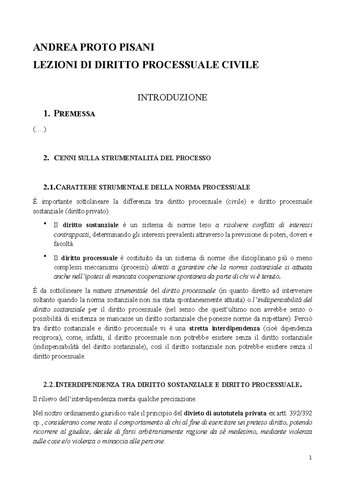 Diritto Processuale Civile - ANDREA PROTO PISANI LEZIONI DI DIRITTO ...