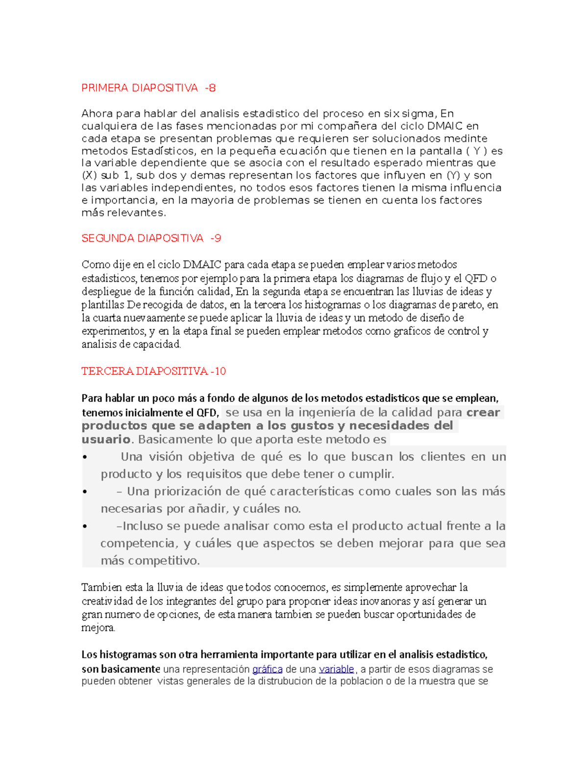 Six Sigma - Apuntes 1 - PRIMERA DIAPOSITIVA - Ahora Para Hablar Del ...