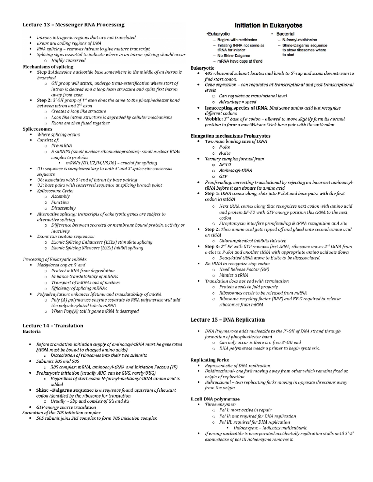 Molbio summary 13-25 - BMOL3402 - Studocu