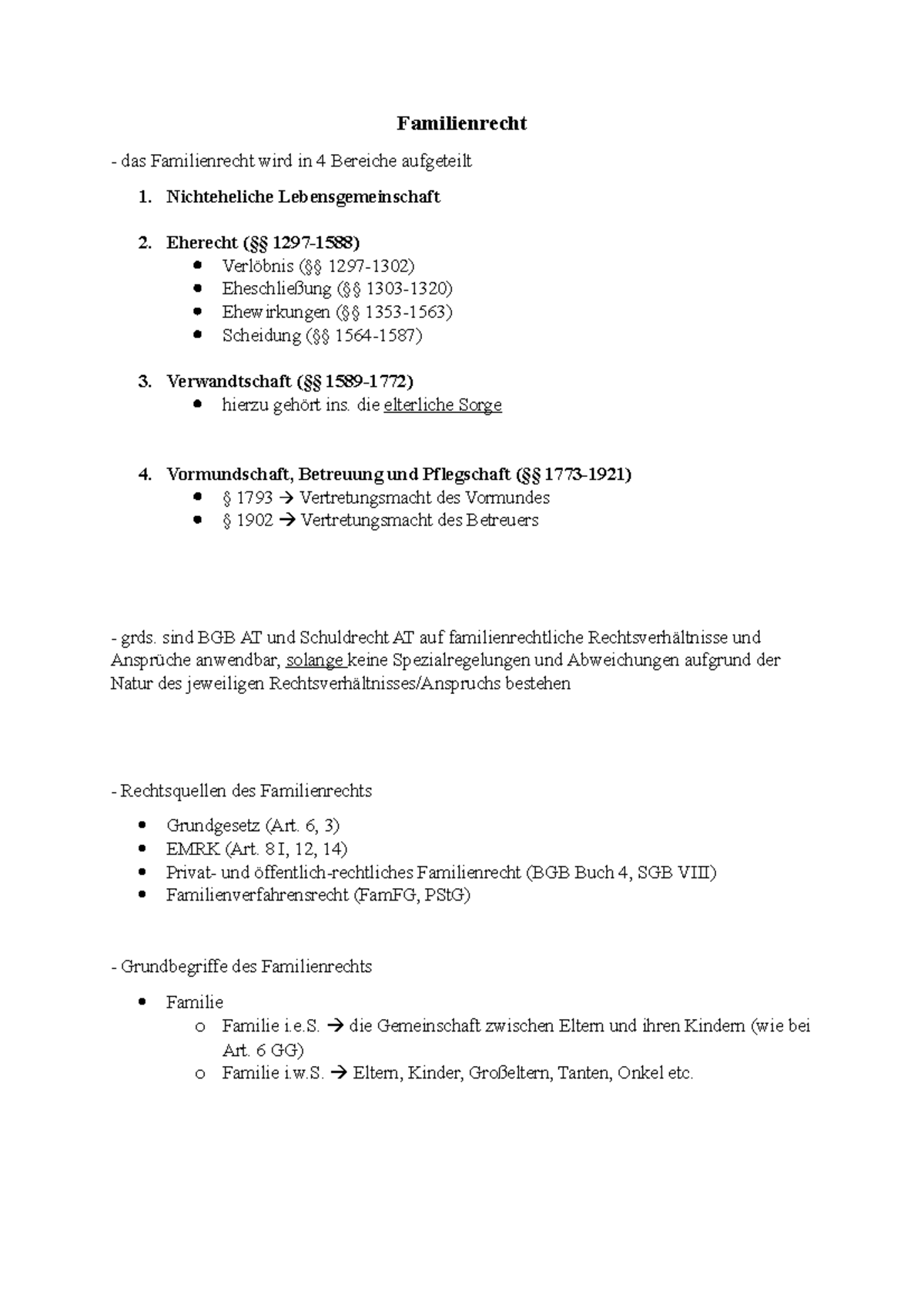 Zusammenfassung Familienrecht - Deutsches Und Internationales Familien ...