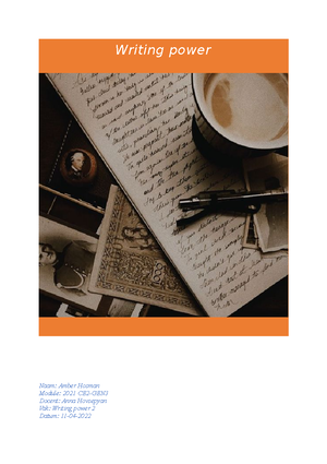 Writing power 2 - voorbeelden - WRITING POWER 2 Naam: Tristan van ...