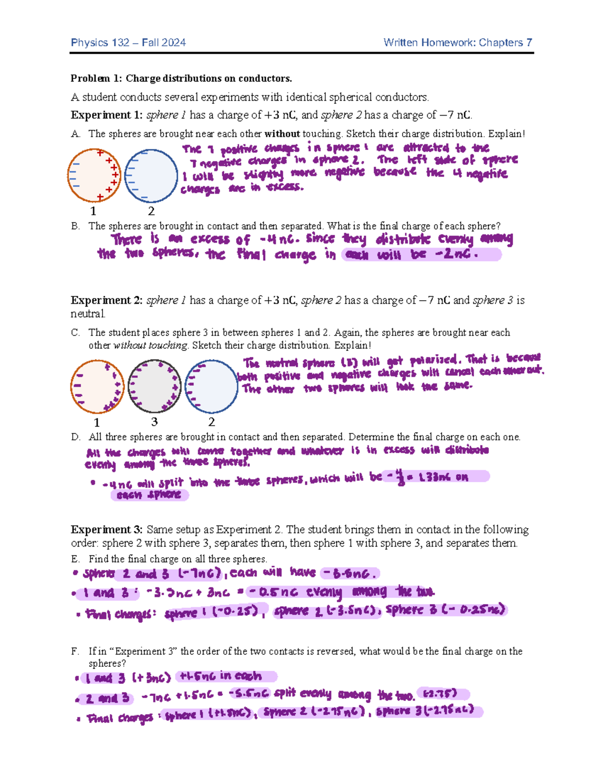 Ch 7 - Written Problems - Fa24 - Physics 132 – Fall 2024 Written ...