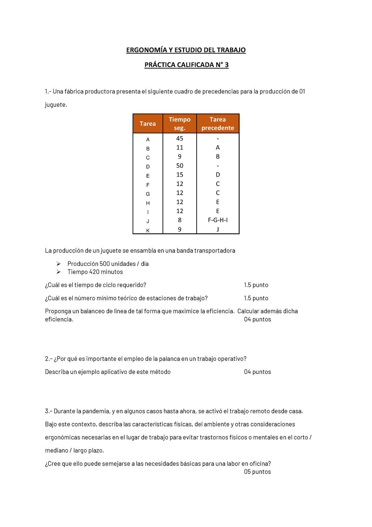 EET - Práctica Calificada 3 - ERGONOMÕA Y ESTUDIO DEL TRABAJO PR¡CTICA ...