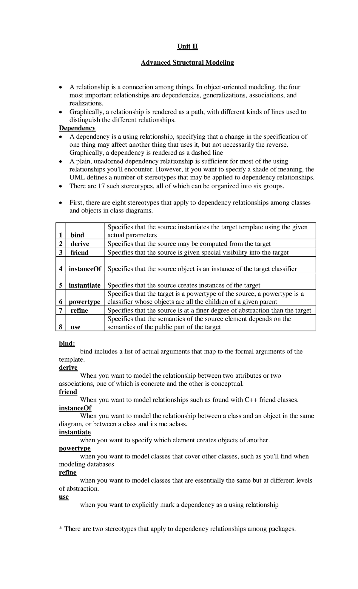 Ooad unit2 new - unit 2 - Unit II Advanced Structural Modeling A ...