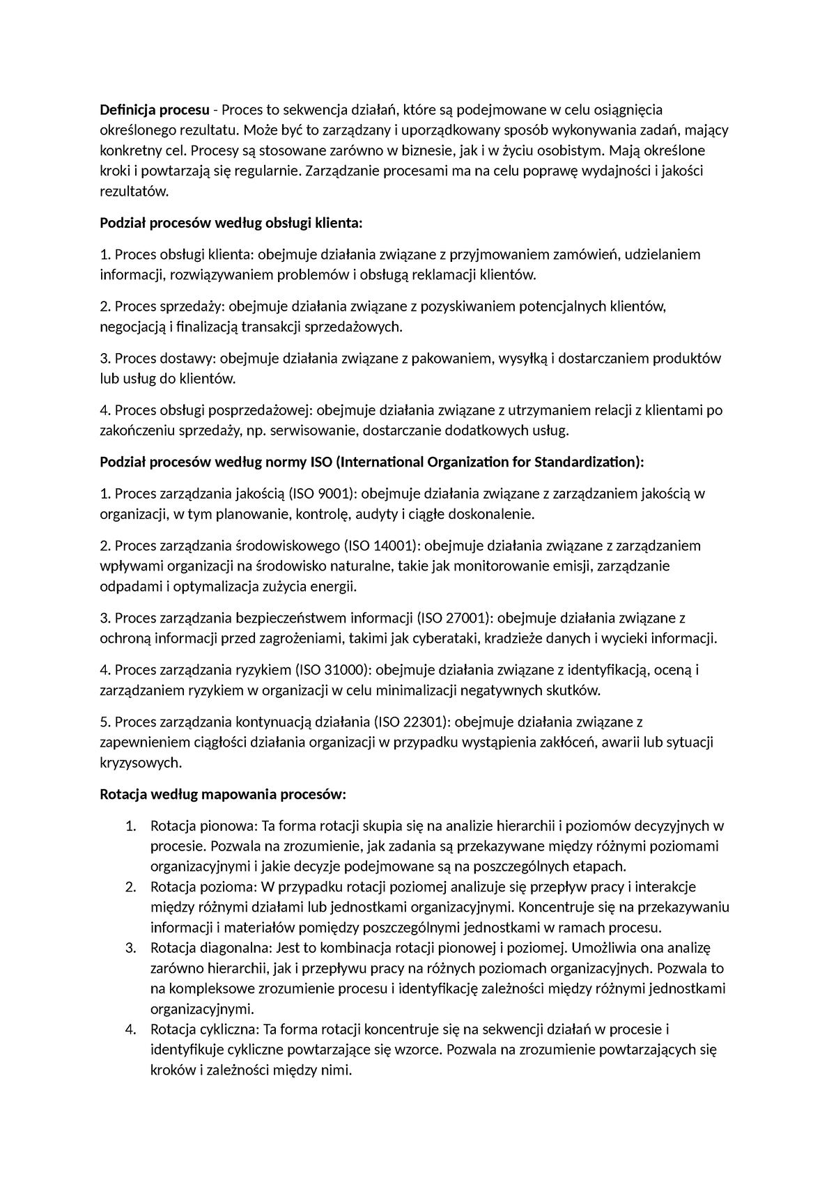 Egzamin-Projektowanie Procesów Logistycznych - Definicja Procesu ...